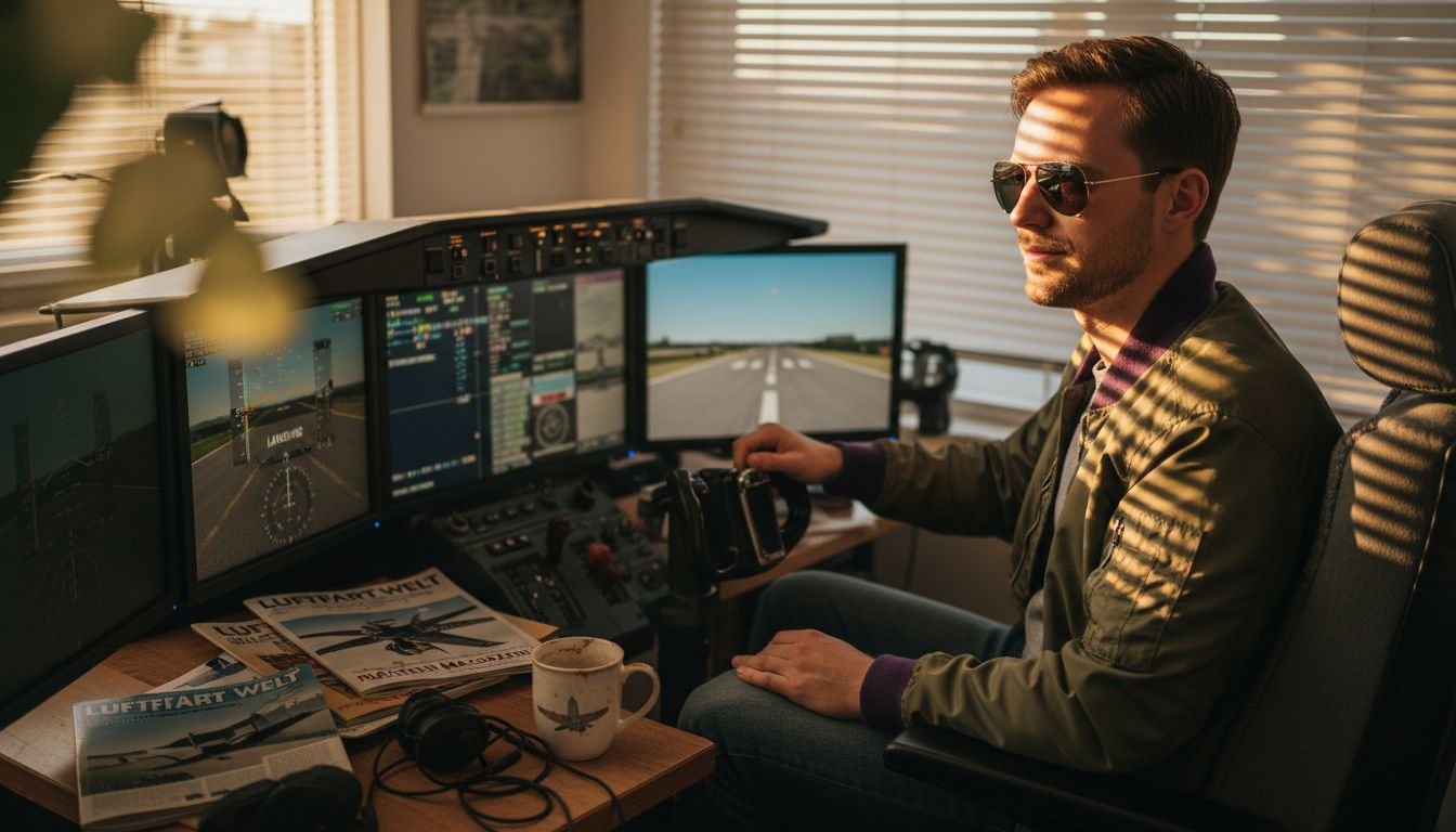 Als Sim-Pilot im eigenen Heimcockpit mit professioneller Flugsimulationsausrüstung abheben.