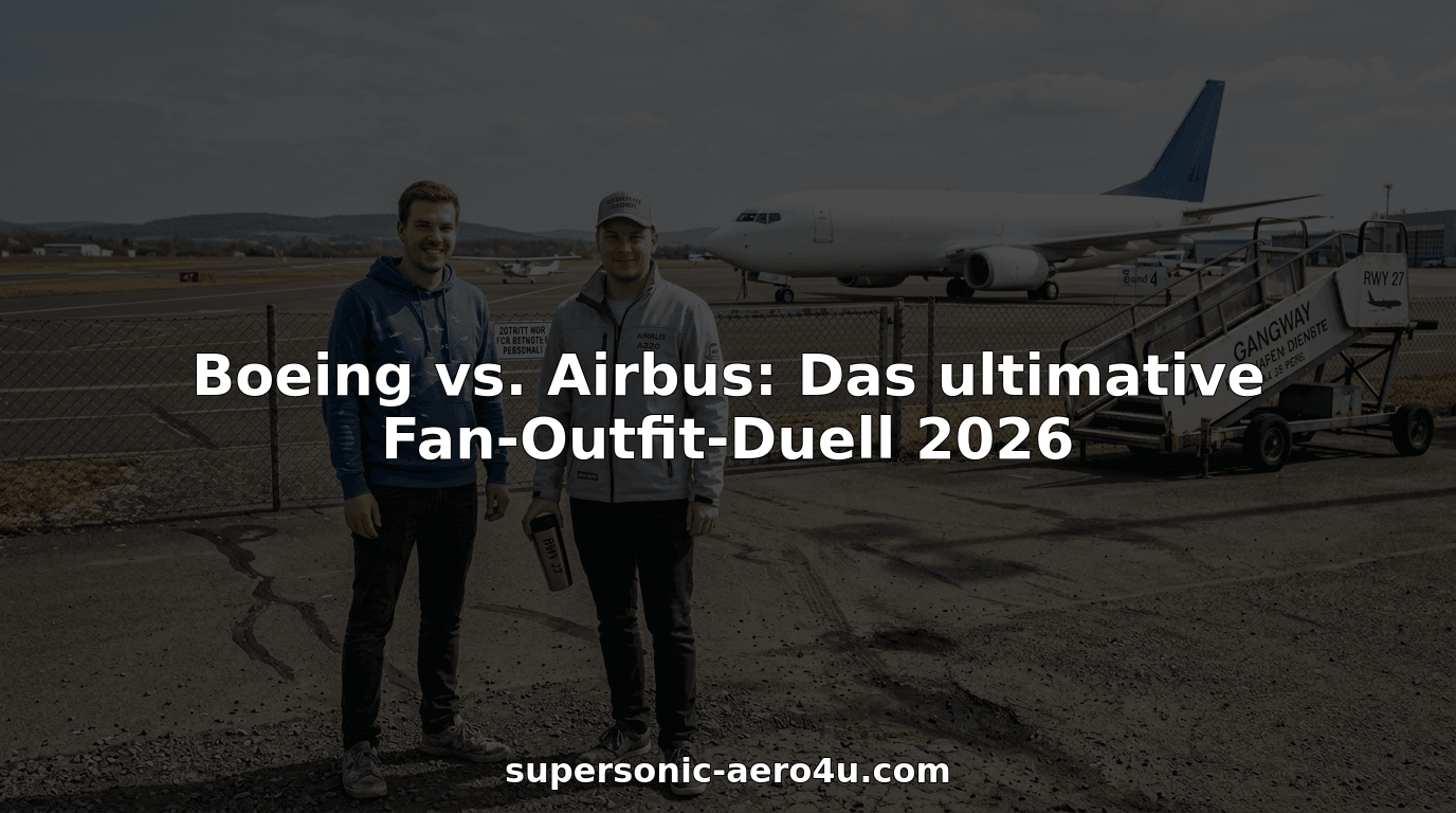 Flugbegeisterte präsentieren sich in Boeing- und Airbus-Fanoutfits direkt auf dem Rollfeld.