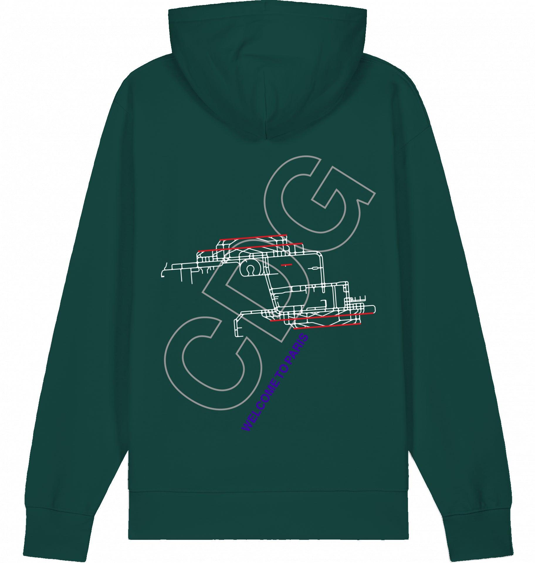 Aviation Paris CDG Airport Hoodie 2.0 Glazed Green für Piloten, Crews, Kinder & Planespotter made by SUPERSONIC aero 4U