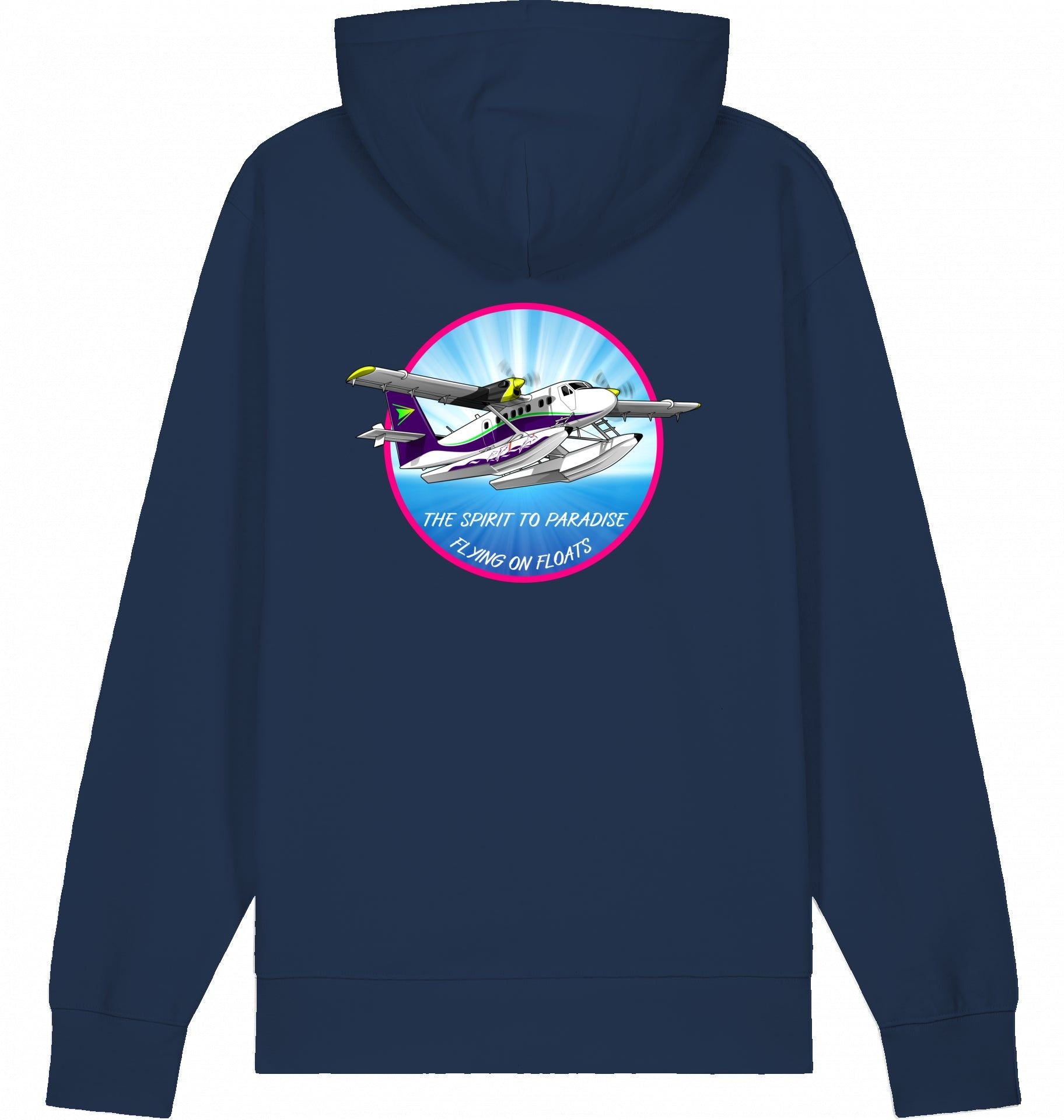Aviation Flugzeug Hoodie DHC-6 Twinotter in Paradise French Navy für Piloten, Crews, Kinder & Planespotter made by SUPERSONIC aero 4U