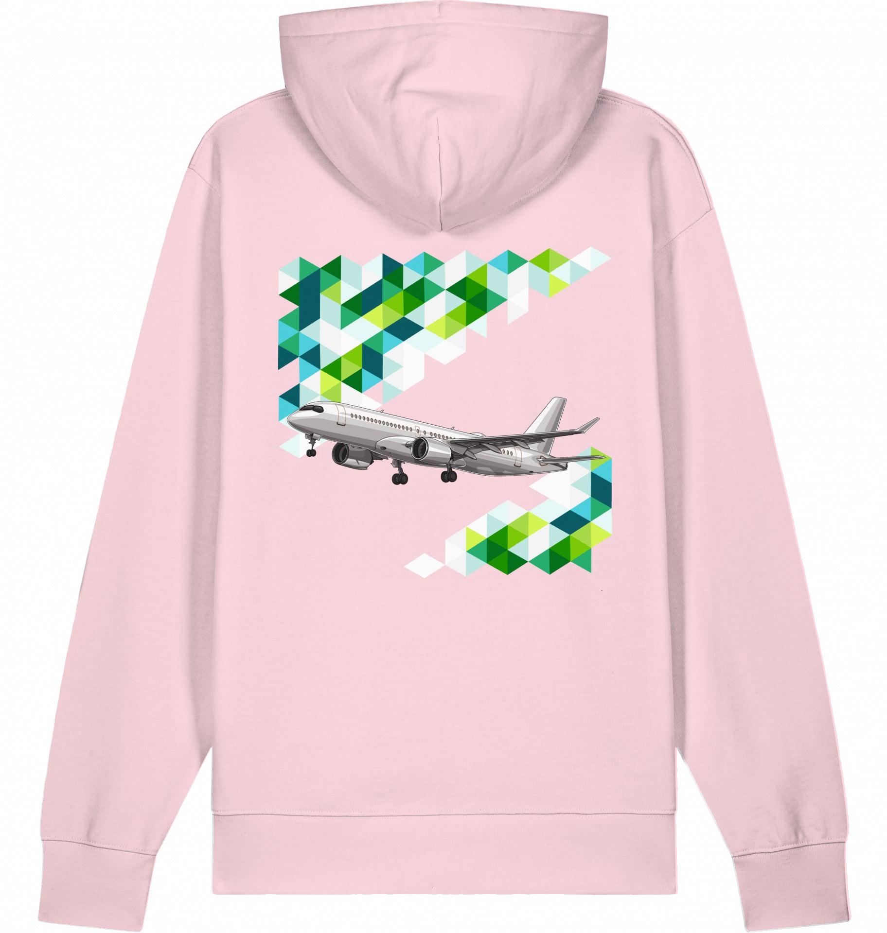 Aviation Flugzeug Hoodie Airbus A220 für Airbuslovers Cotton Pink für Piloten, Crews, Kinder & Planespotter made by SUPERSONIC aero 4U