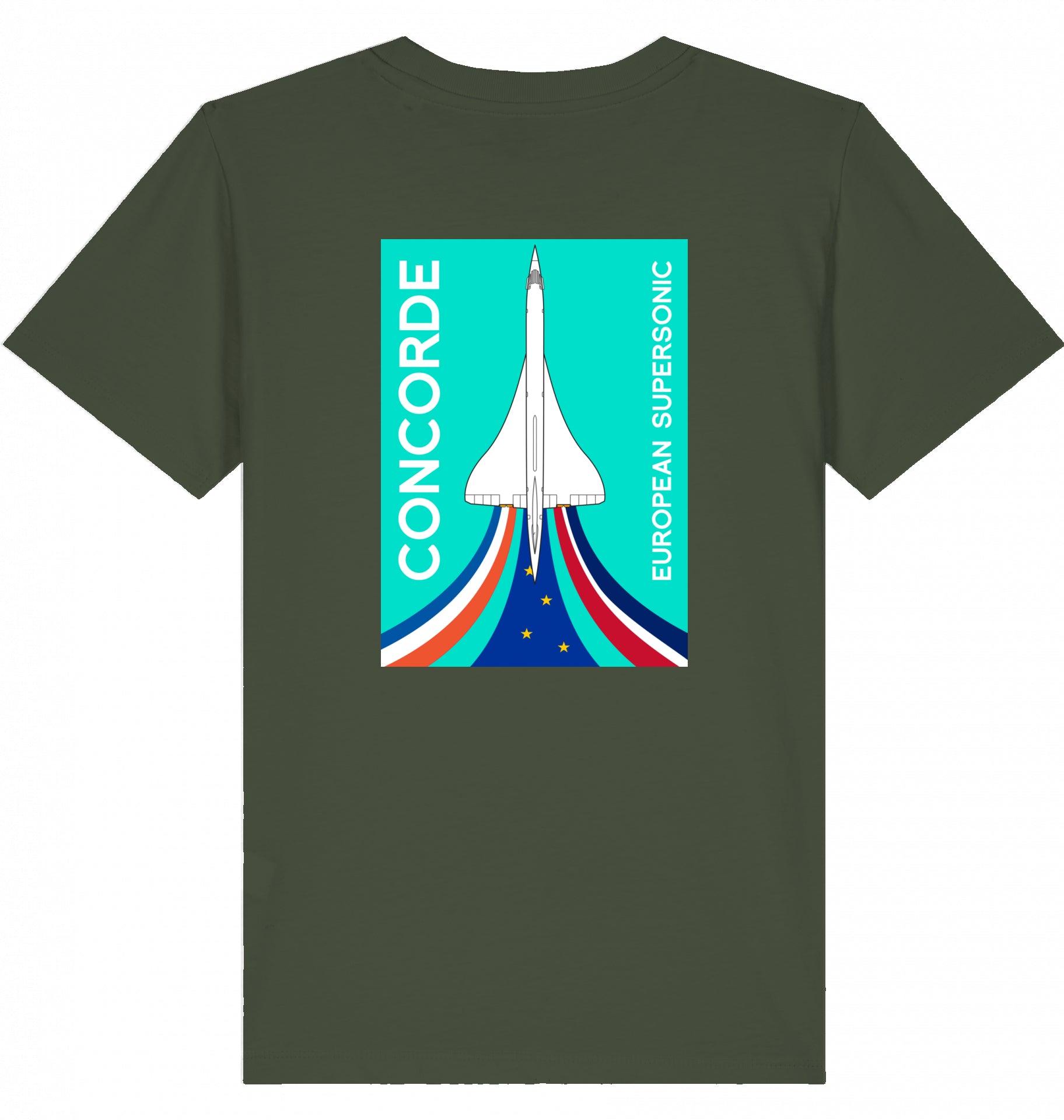 Aviation Kids Aviation T-Shirt "Concorde European Supersonic Aircraft", Concorde Flugzeug Tshirt Kinder, Überschallflugzeug Tshirt, made by SUPERSONIC aero 4U