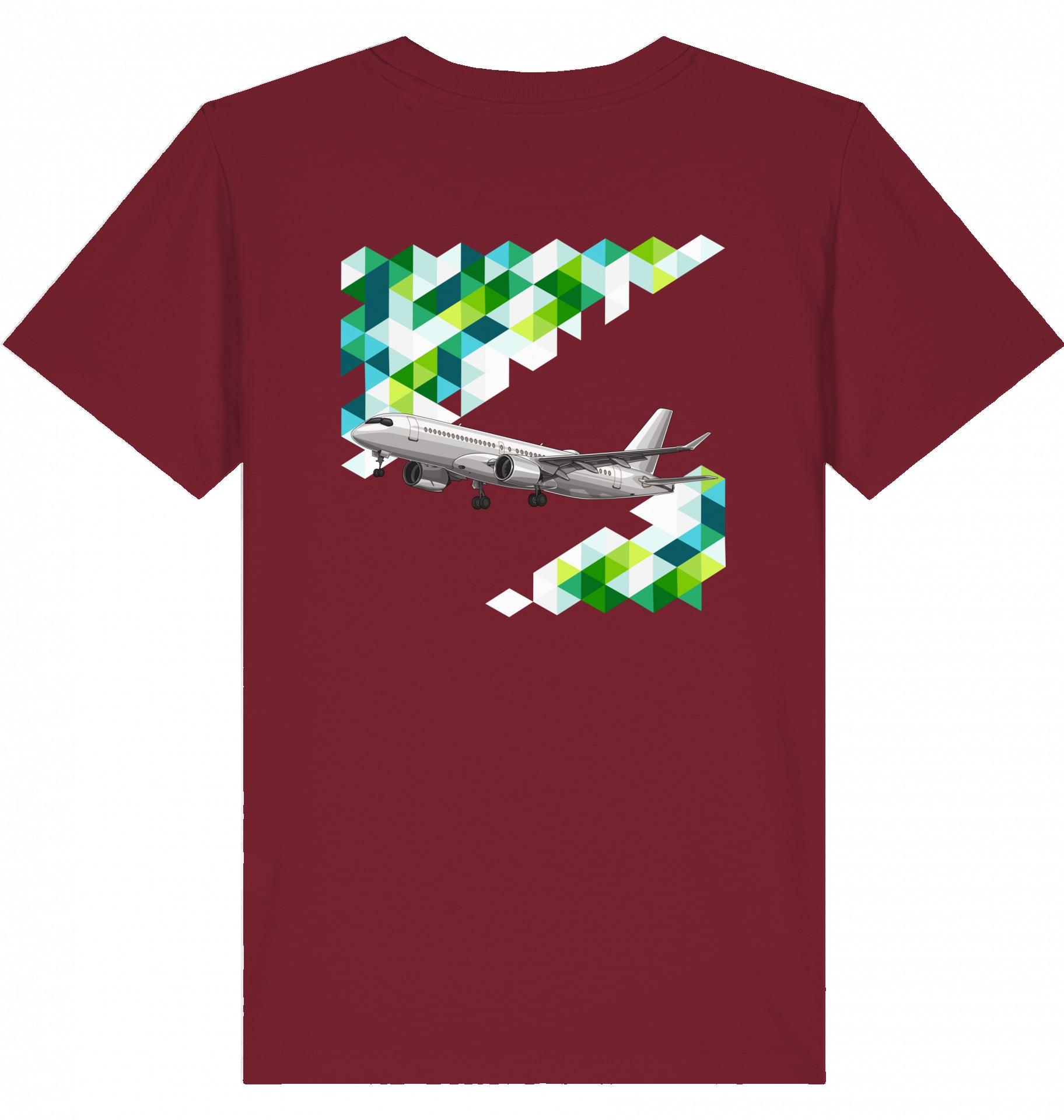 Aviation Kids Aviation T-Shirt Airbus A220 Flugzeug 2.0 Burgundy für Piloten, Crews, Kinder & Planespotter made by SUPERSONIC aero 4U