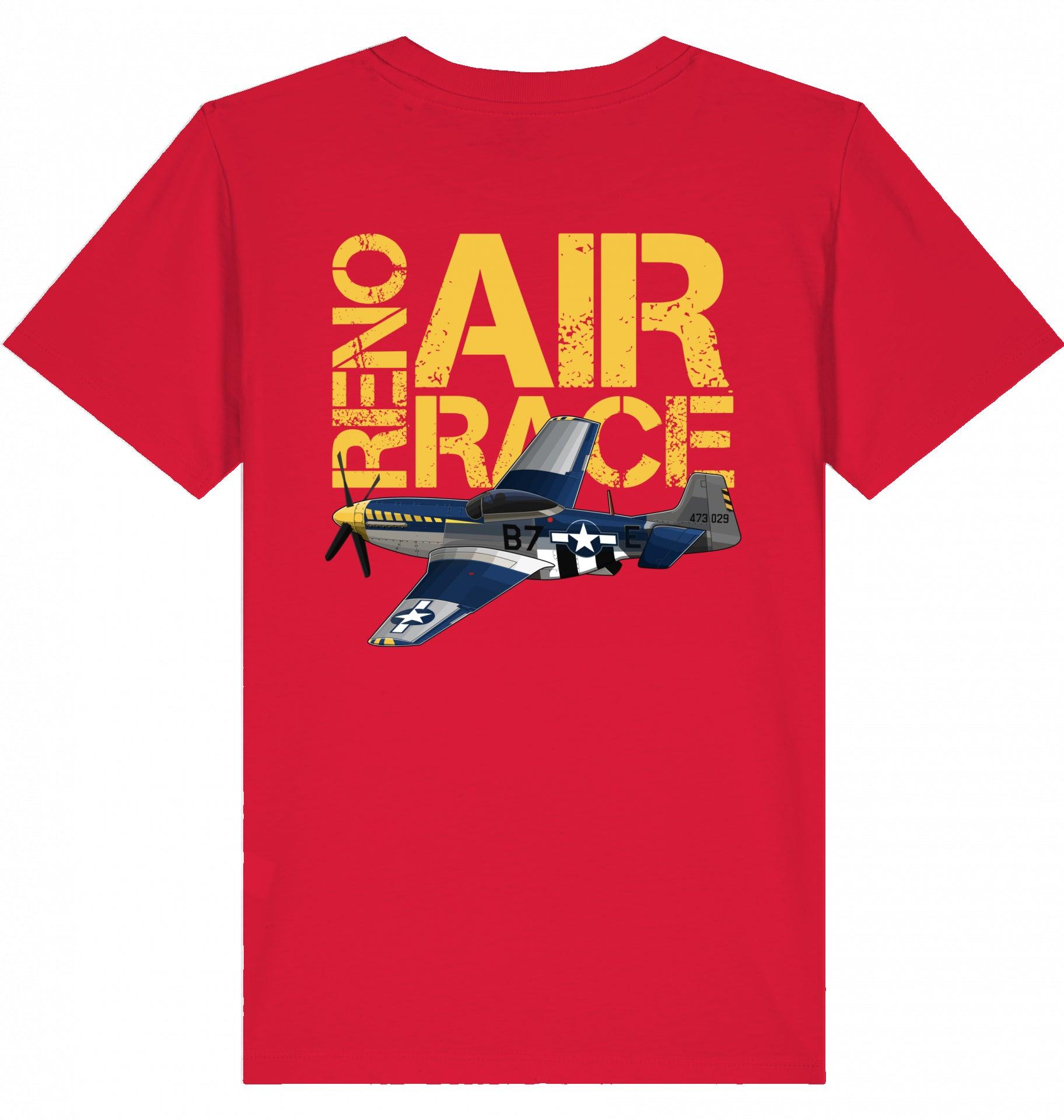 Aviation Kids Aviation T-Shirt "Reno Air Race Mustang P-51" 2.0 Red für Piloten, Crews, Kinder & Planespotter made by SUPERSONIC aero 4U