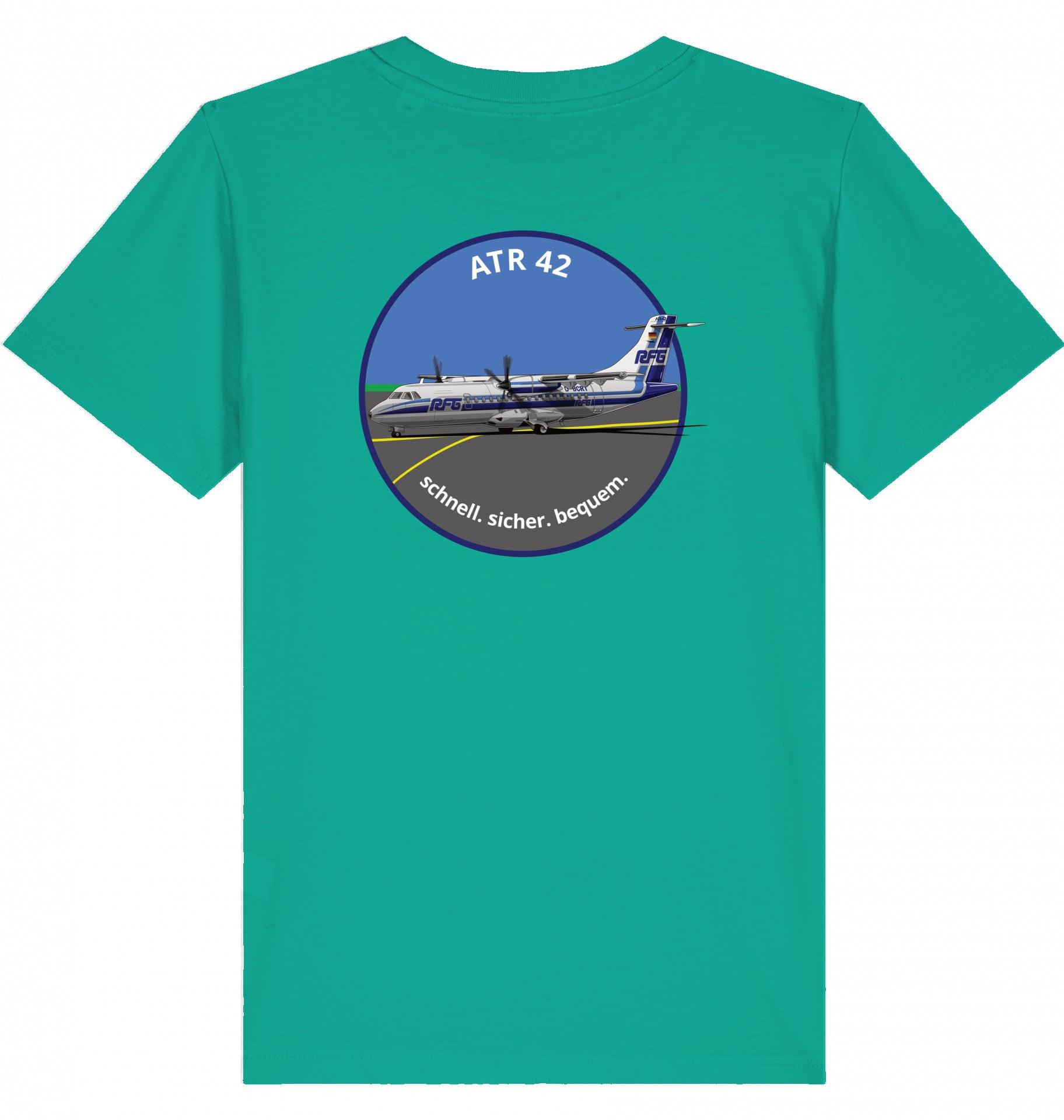 Aviation Kids Aviation T-Shirt "ATR42 Flugzeug RFG EDLW" 2.0 Go Green für Piloten, Crews, Kinder & Planespotter made by SUPERSONIC aero 4U