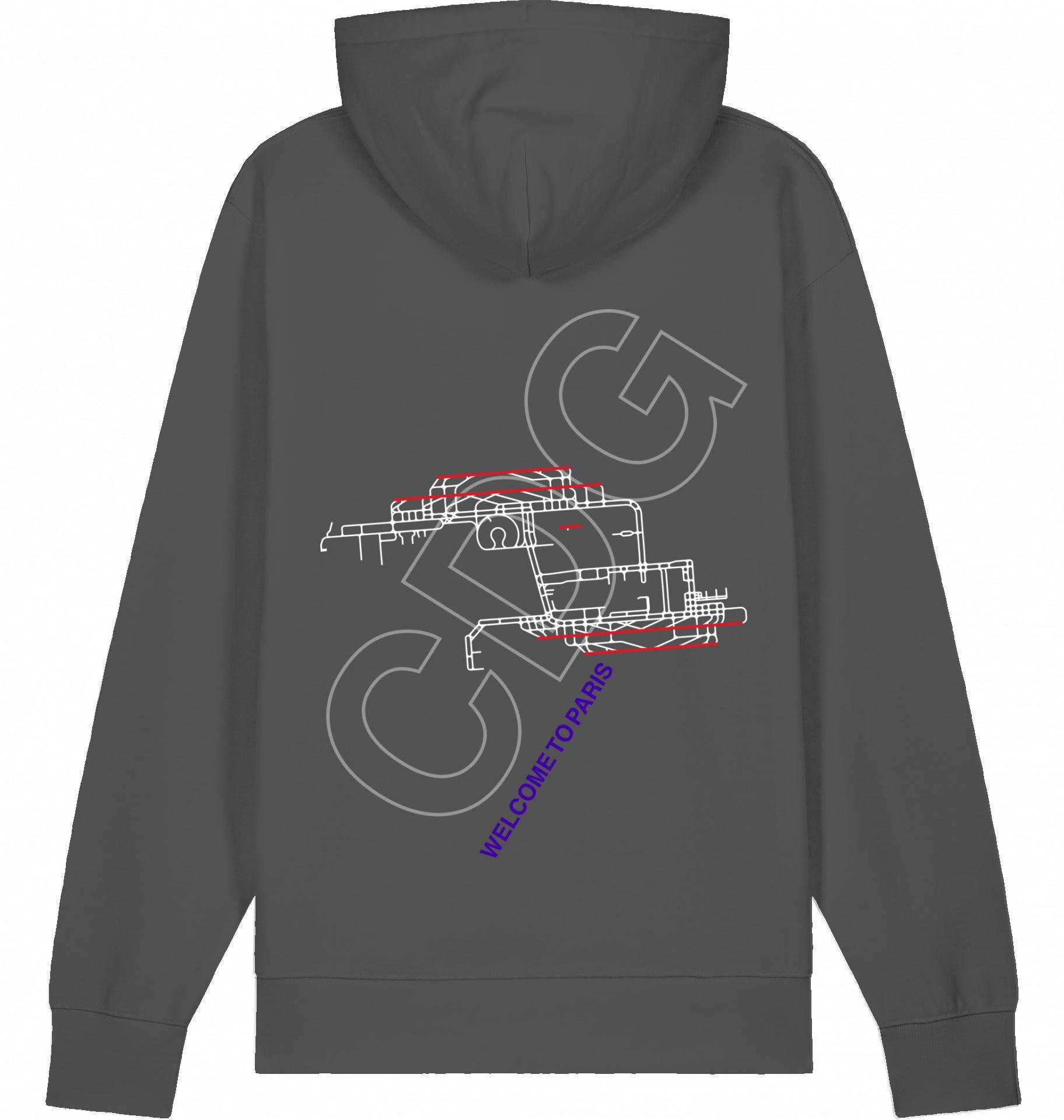 Aviation Paris CDG Airport Hoodie 2.0 Anthracite für Piloten, Crews, Kinder & Planespotter made by SUPERSONIC aero 4U