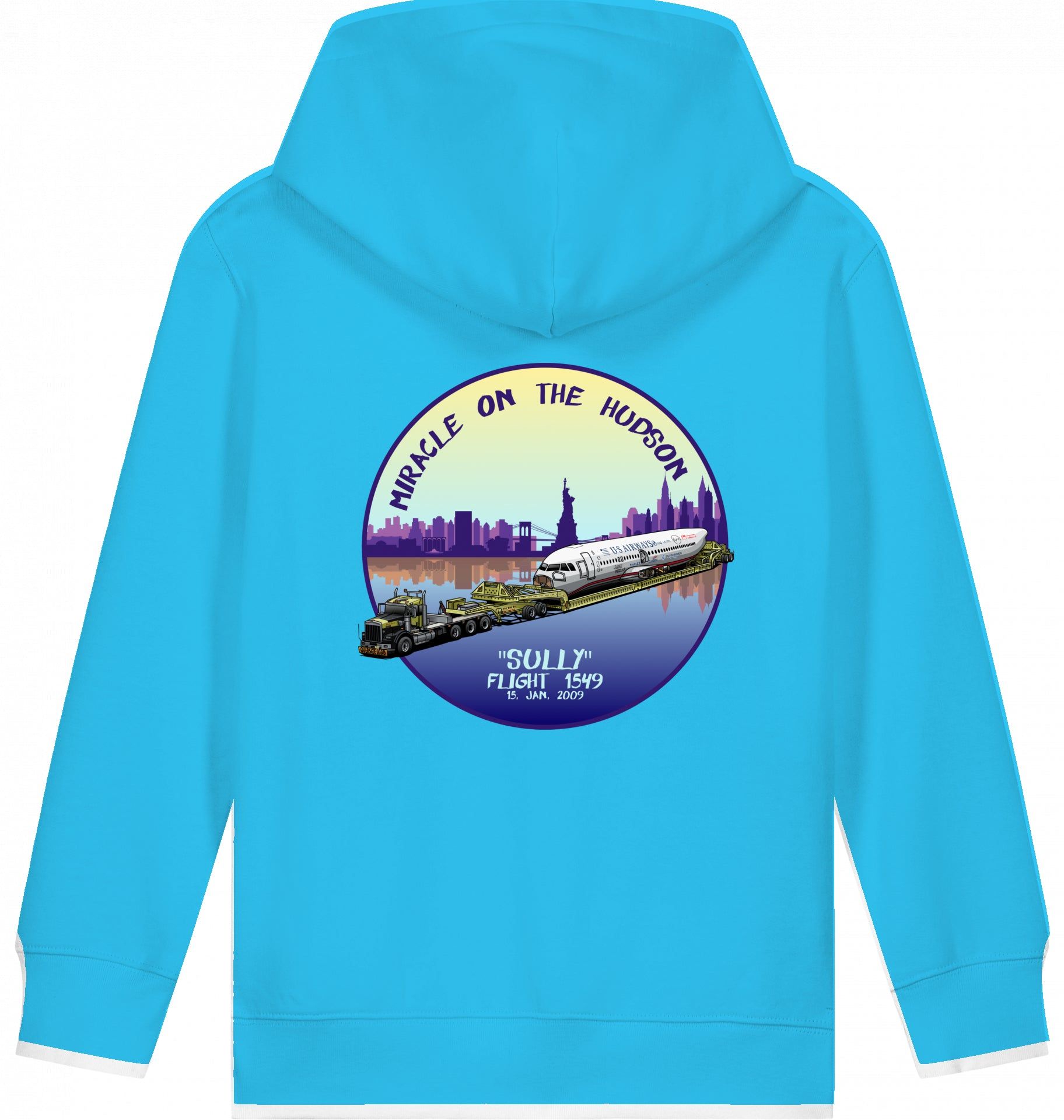 Aviation Kids Flugzeug Hoodie "Sullenberger - Miracle on the Hudson" für Piloten, Crews, Kinder & Planespotter made by SUPERSONIC aero 4U
