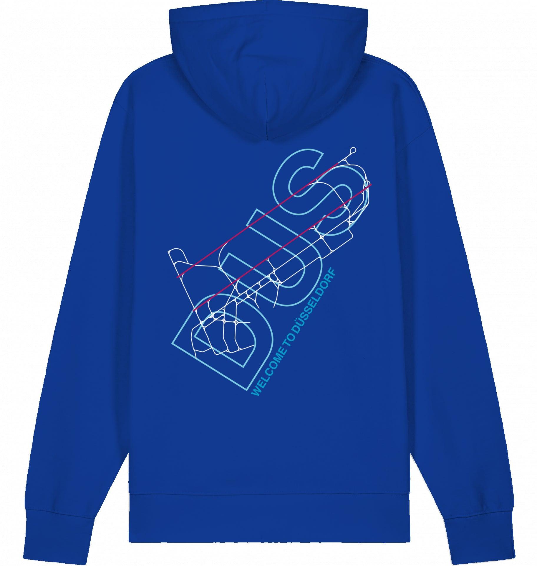 Aviation Düsseldorf DUS Airport Hoodie 2.0 Worker Blue für Piloten, Crews, Kinder & Planespotter made by SUPERSONIC aero 4U