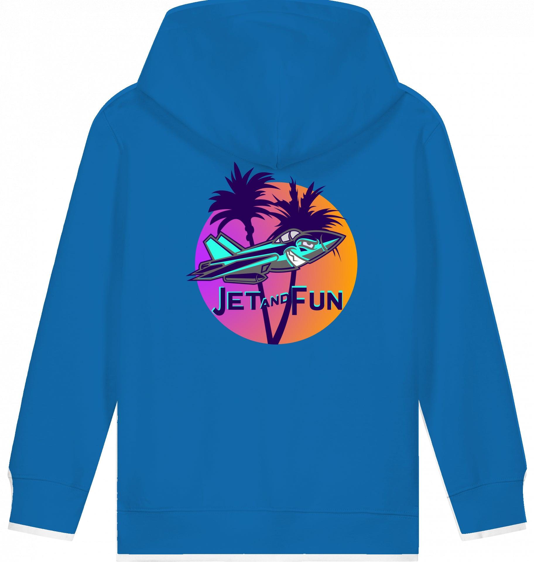 Aviation Kids Aviation Flugzeug Hoodie "Jet and Fun" Royal Blue für Piloten, Crews, Kinder & Planespotter made by SUPERSONIC aero 4U