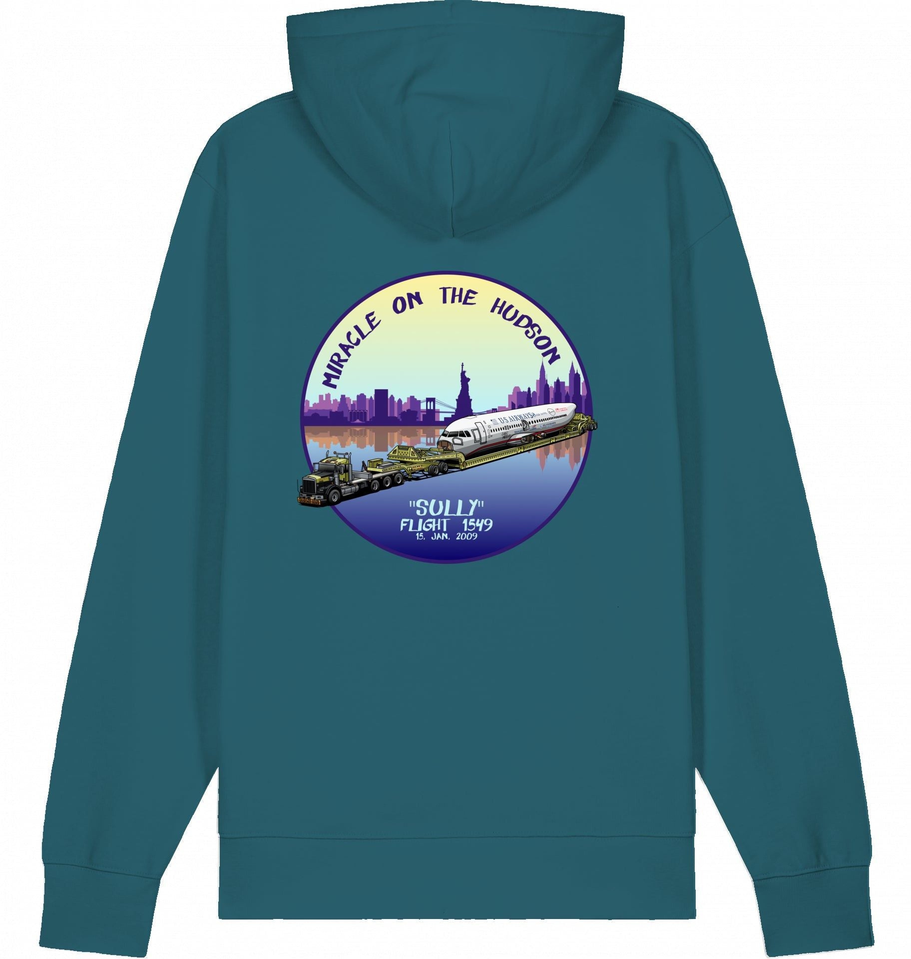 Aviation Flugzeug Hoodie "Sullenberger - Miracle on the Hudson" Stargazer für Piloten, Crews, Kinder & Planespotter made by SUPERSONIC aero 4U
