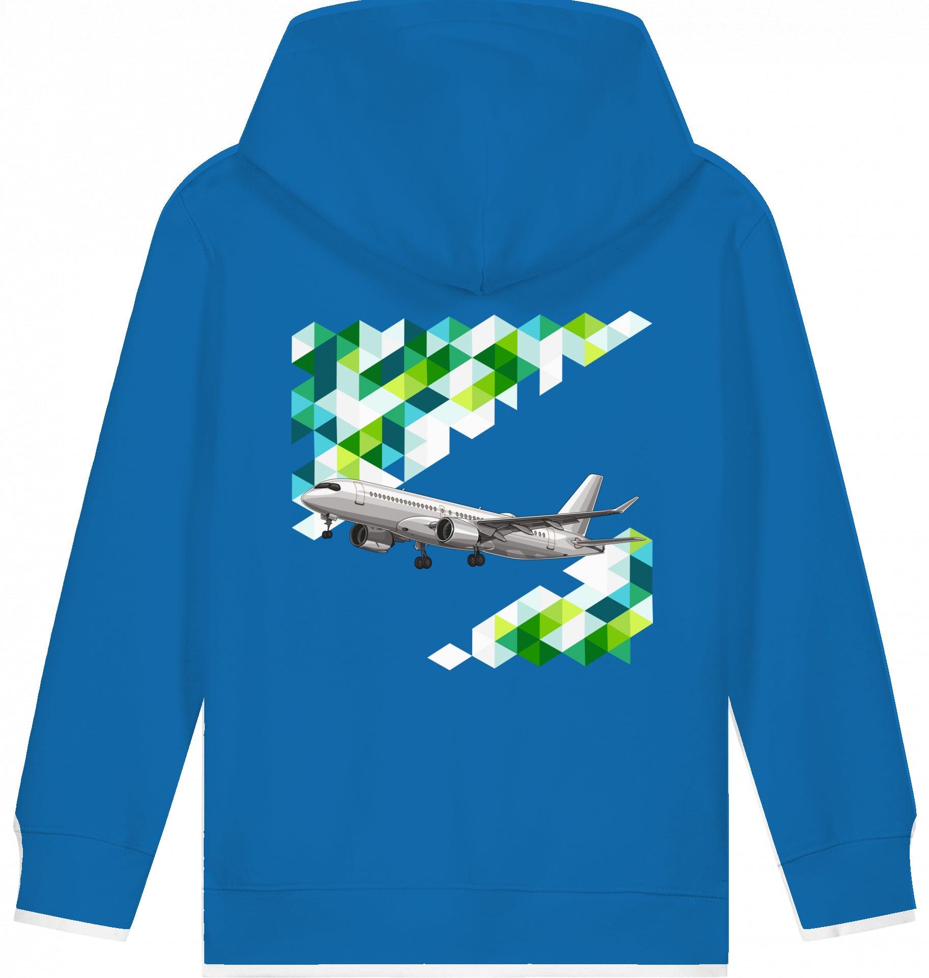 Aviation Kids Flugzeug Hoodie "Airbus A220 Aircraft" Royal Blue für Piloten, Crews, Kinder & Planespotter made by SUPERSONIC aero 4U