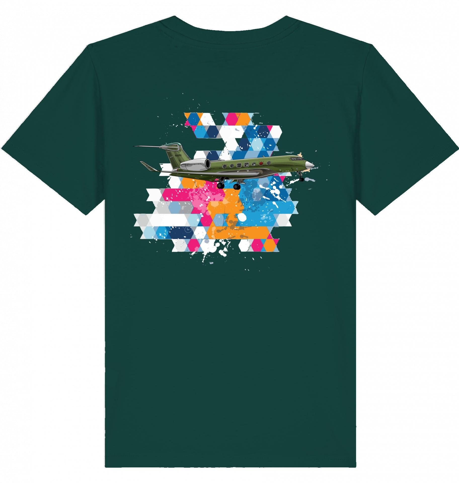 Aviation Kids Aviation T-Shirt Gulfstream G500/600 Business Jet 2.0 Glazed Green für Piloten, Crews, Kinder & Planespotter made by SUPERSONIC aero 4U