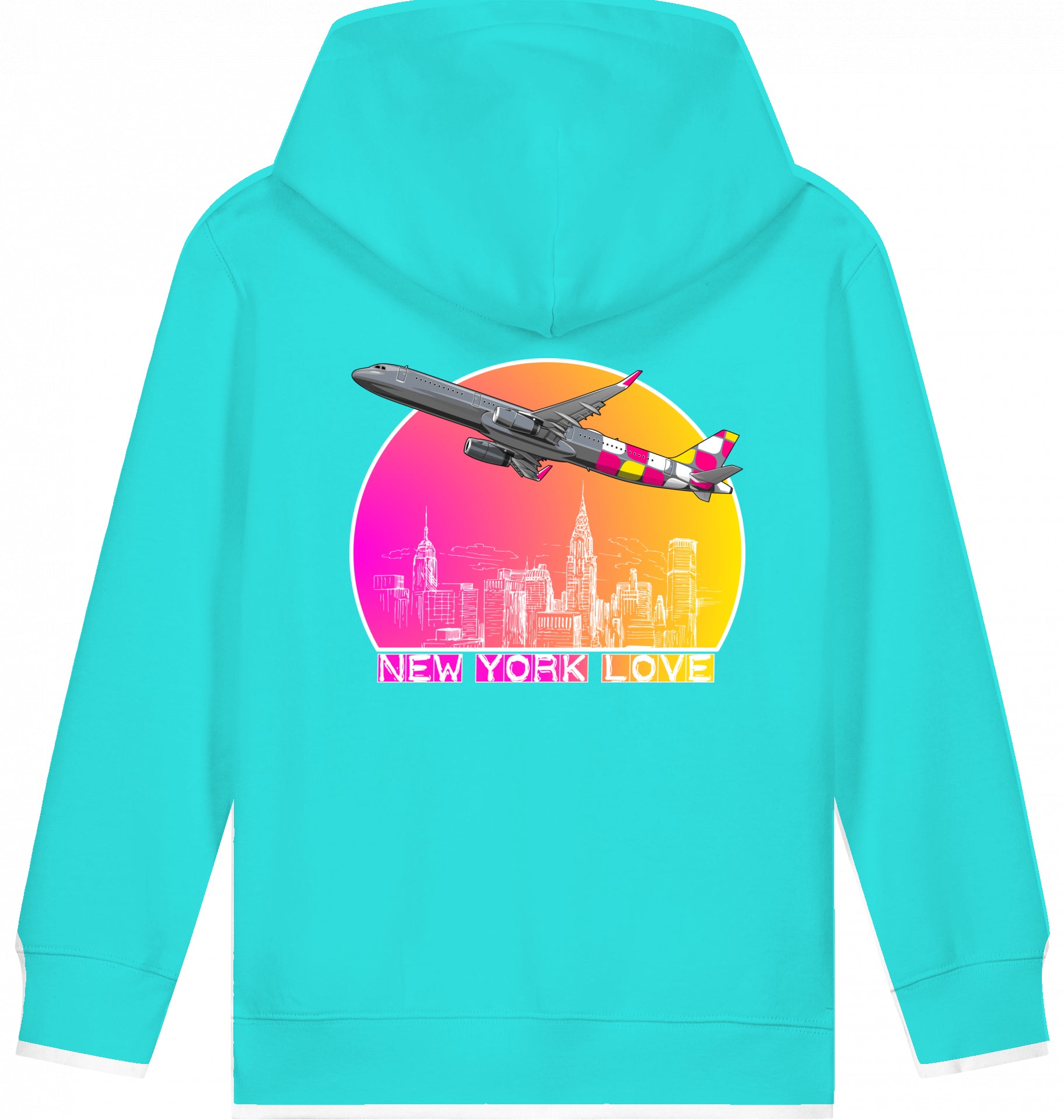 Kids Flugzeug Hoodie Airbus A321 New York