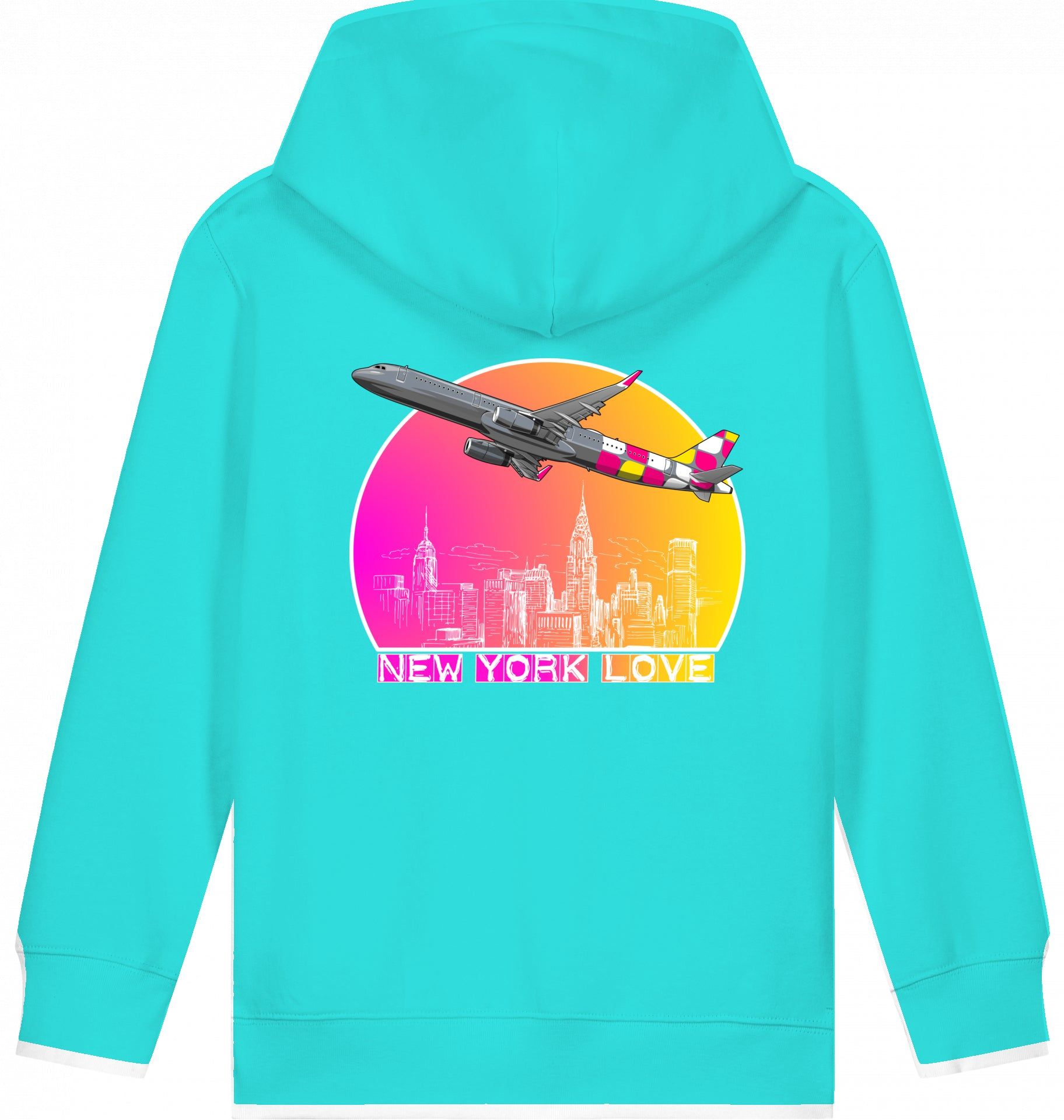 Aviation Kids Flugzeug Hoodie Airbus A321 New York für Piloten, Crews, Kinder & Planespotter made by SUPERSONIC aero 4U
