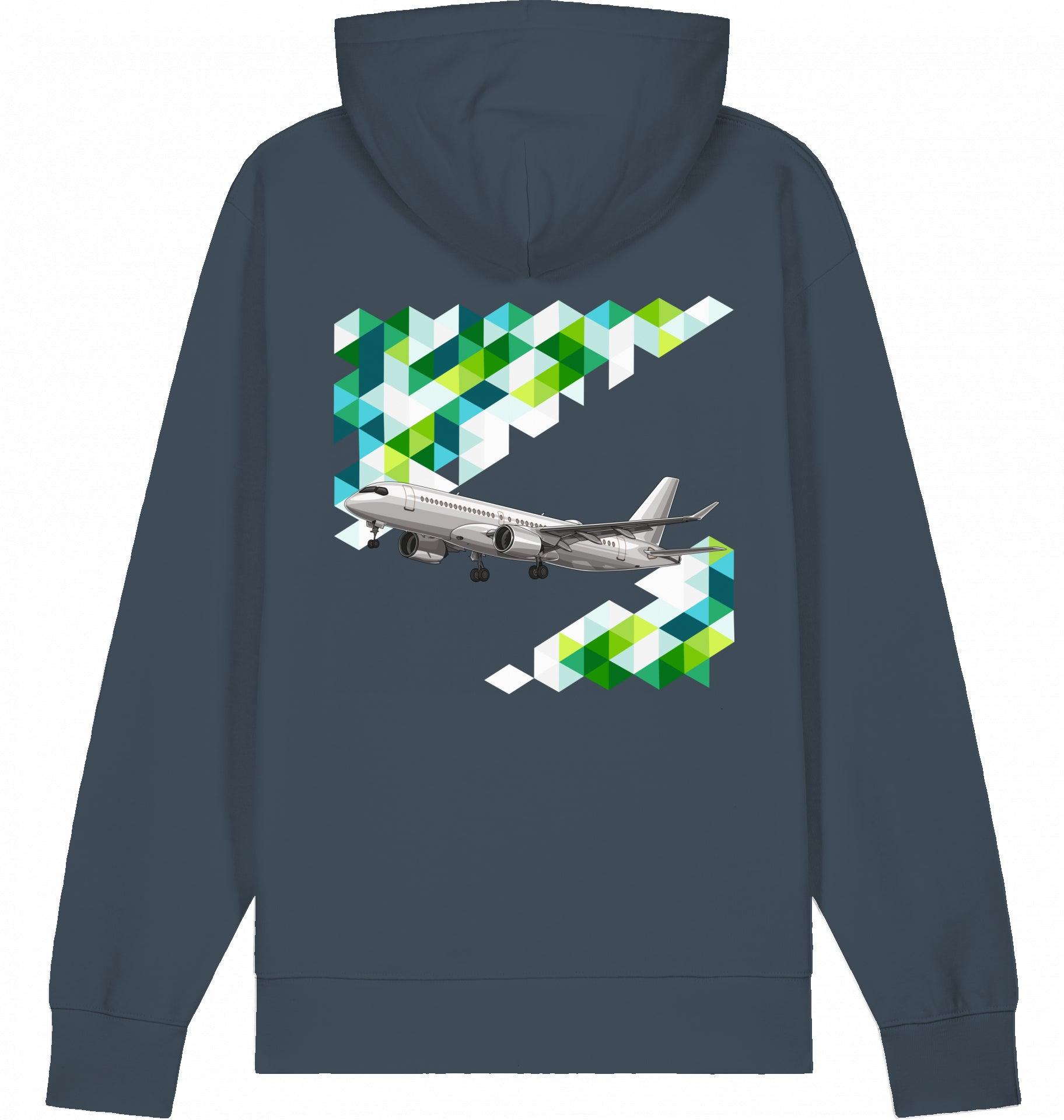 Aviation Flugzeug Hoodie Airbus A220 für Airbuslovers India Ink Grey für Piloten, Crews, Kinder & Planespotter made by SUPERSONIC aero 4U