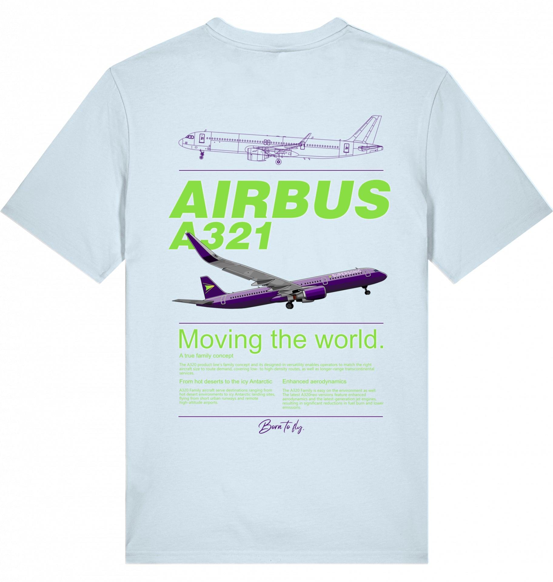 Aviation Flugzeug T-Shirt Airbus A321 Neo Airliner Blue Ice für Piloten, Crews, Kinder & Planespotter made by SUPERSONIC aero 4U