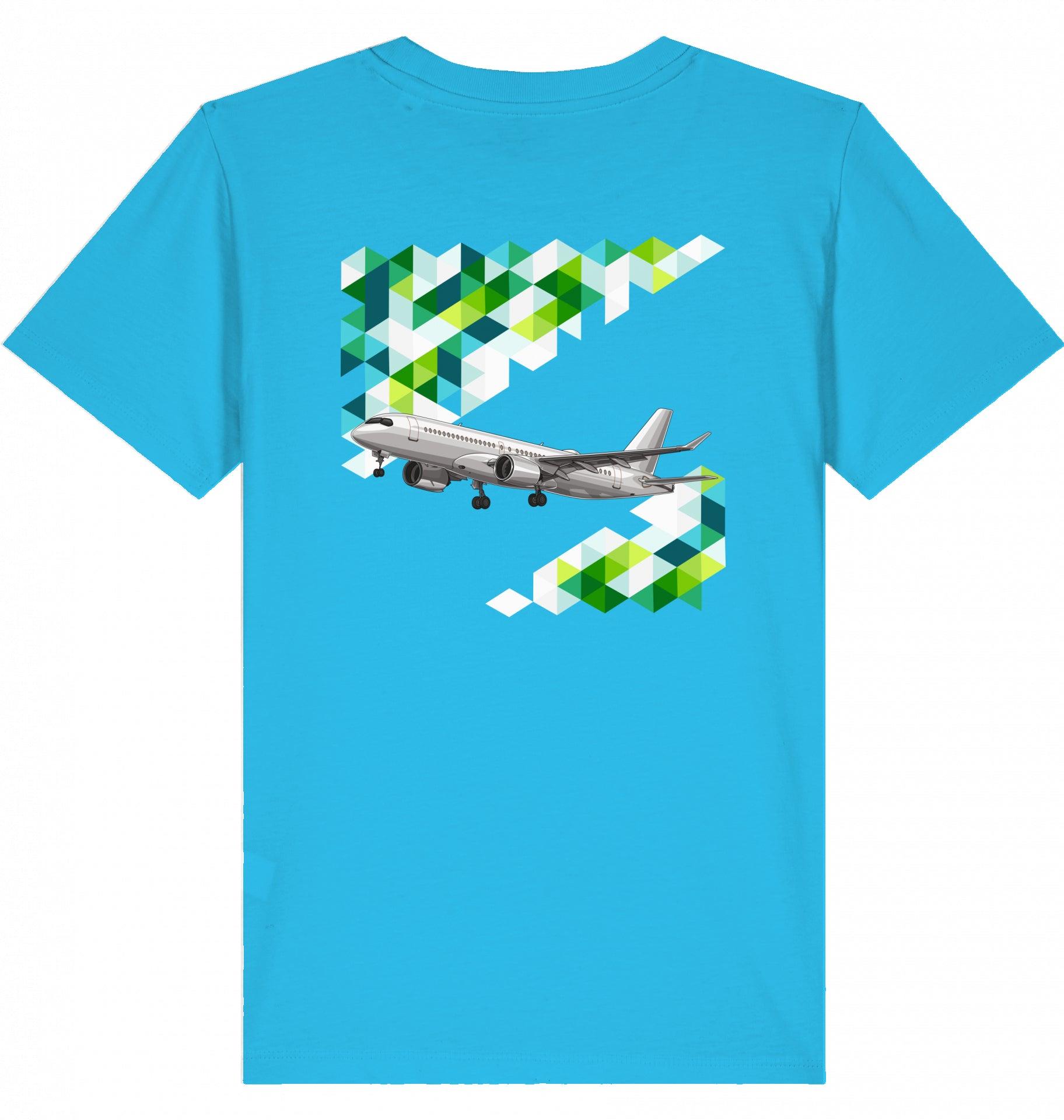 Aviation Kids Aviation T-Shirt Airbus A220 Flugzeug 2.0 Aqua Blue für Piloten, Crews, Kinder & Planespotter made by SUPERSONIC aero 4U