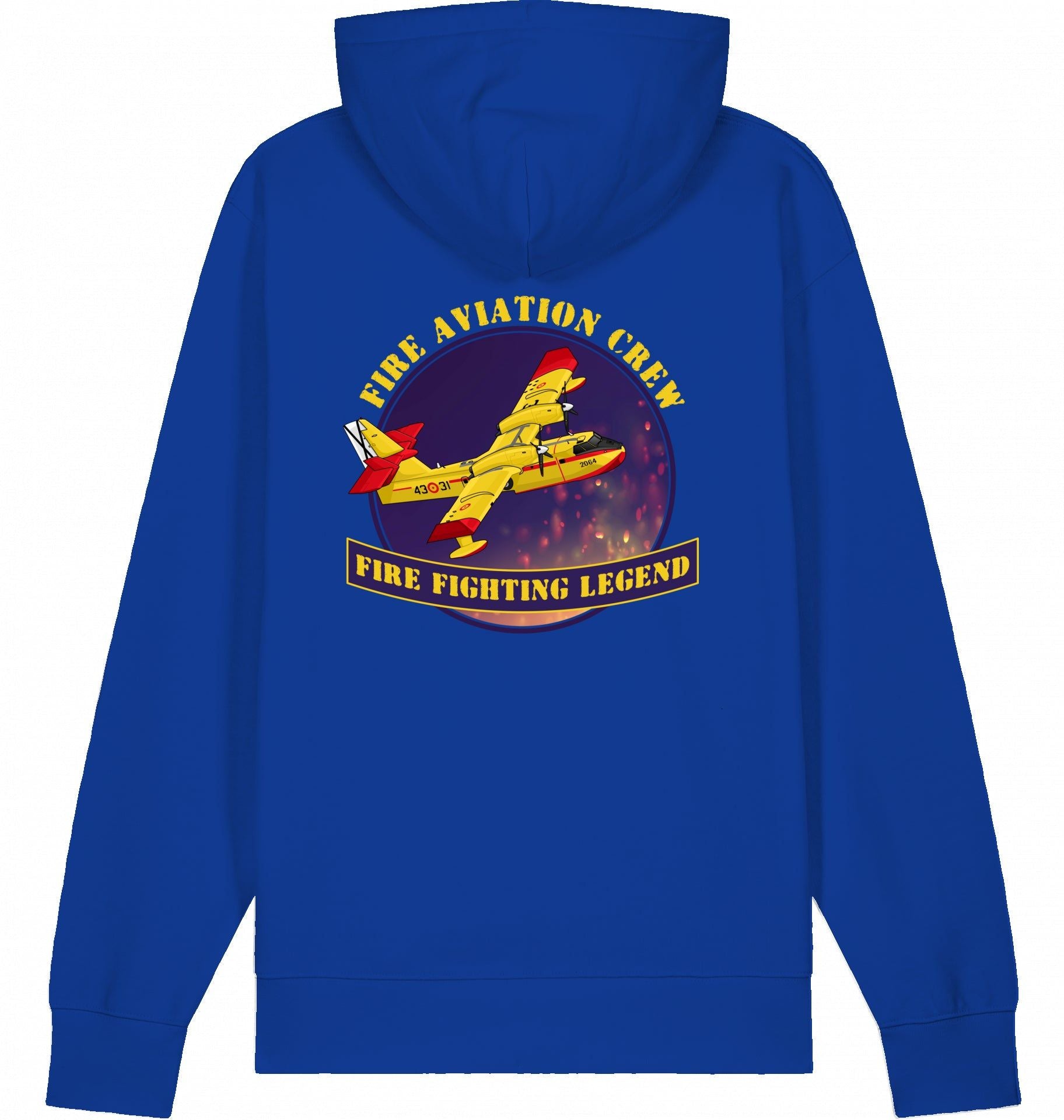 Aviation Flugzeug Hoodie CL-412 Fire Fighting Legend Worker Blue für Piloten, Crews, Kinder & Planespotter made by SUPERSONIC aero 4U