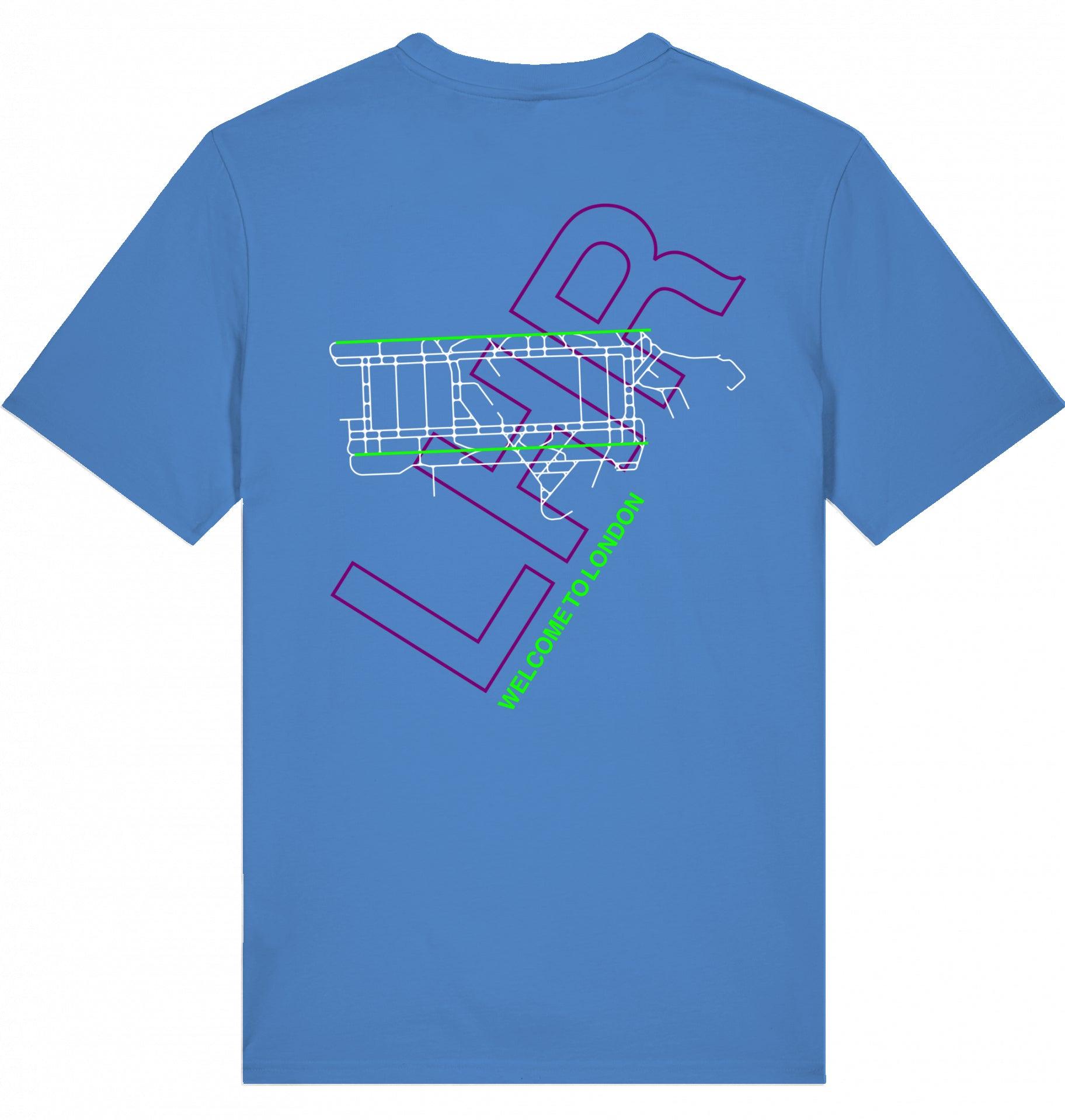 Aviation Airport T-Shirt "London Heathrow LHR Airportcode" Bright Blue für Piloten, Crews, Kinder & Planespotter made by SUPERSONIC aero 4U