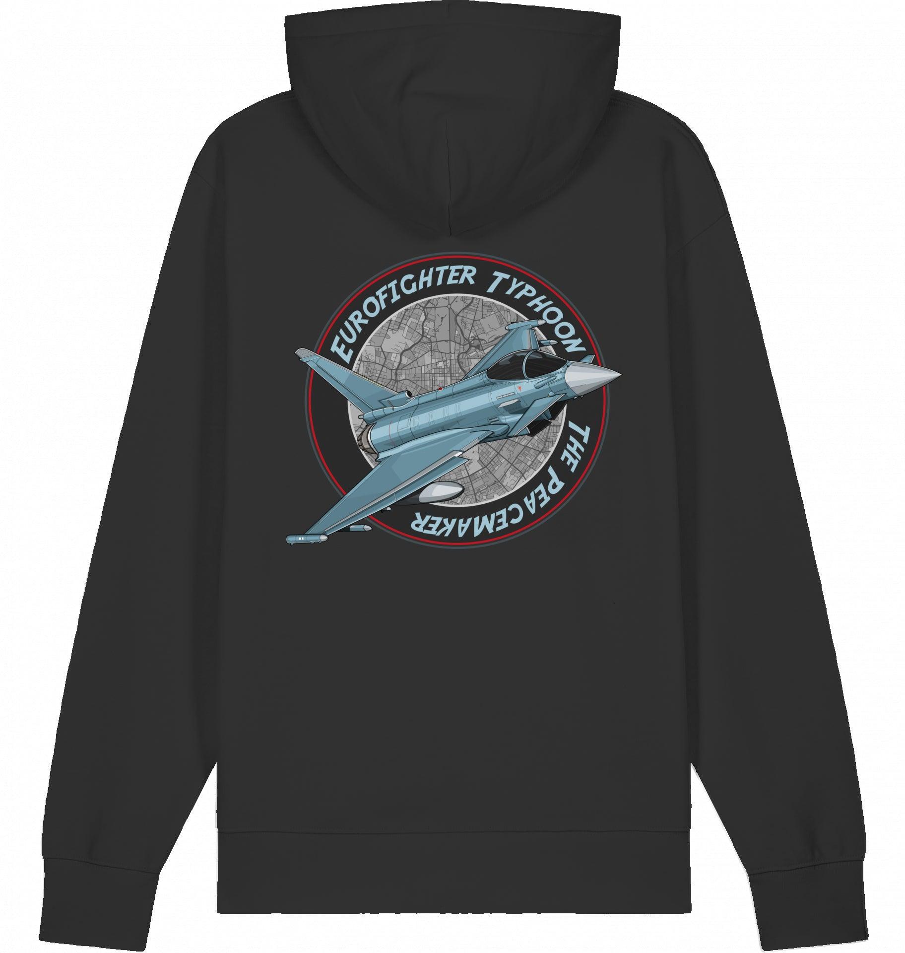 Aviation Flugzeug Hoodie Eurofighter Typhoon Peacemaker Jet Black für Piloten, Crews, Kinder & Planespotter made by SUPERSONIC aero 4U