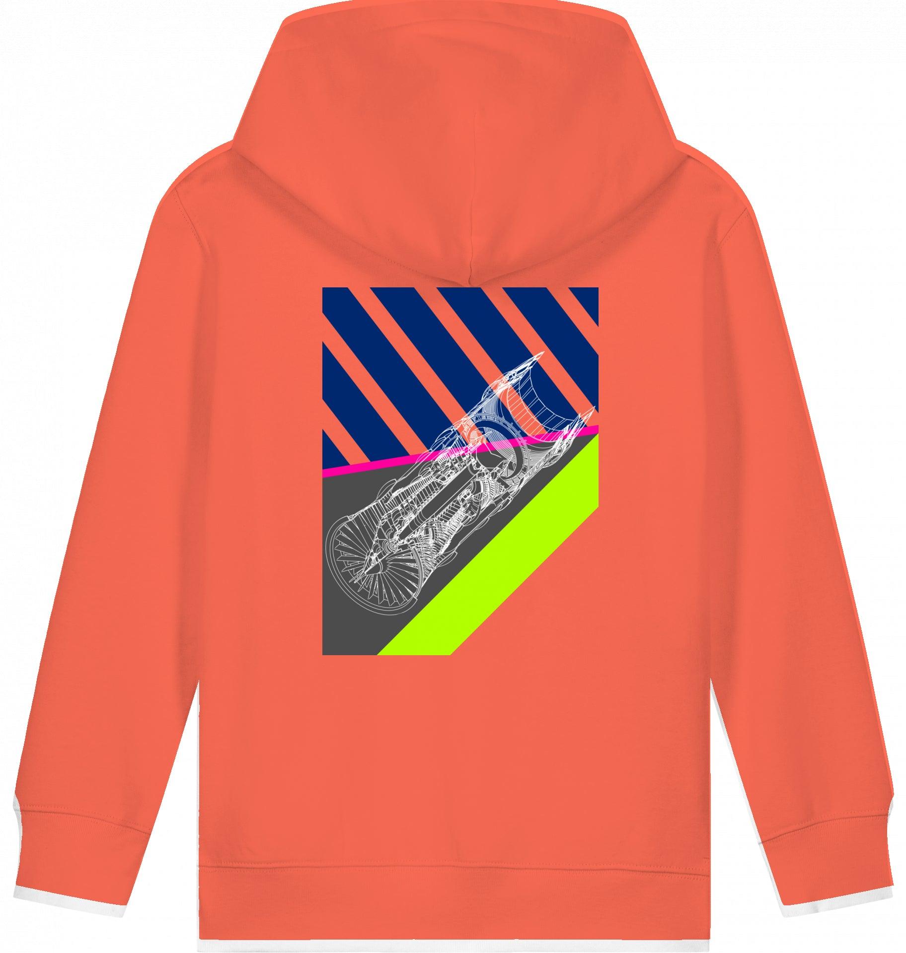 Aviation Kids Aviation Hoodie "Aircraft Engine" Fiesta 5-6 für Piloten, Crews, Kinder & Planespotter made by SUPERSONIC aero 4U