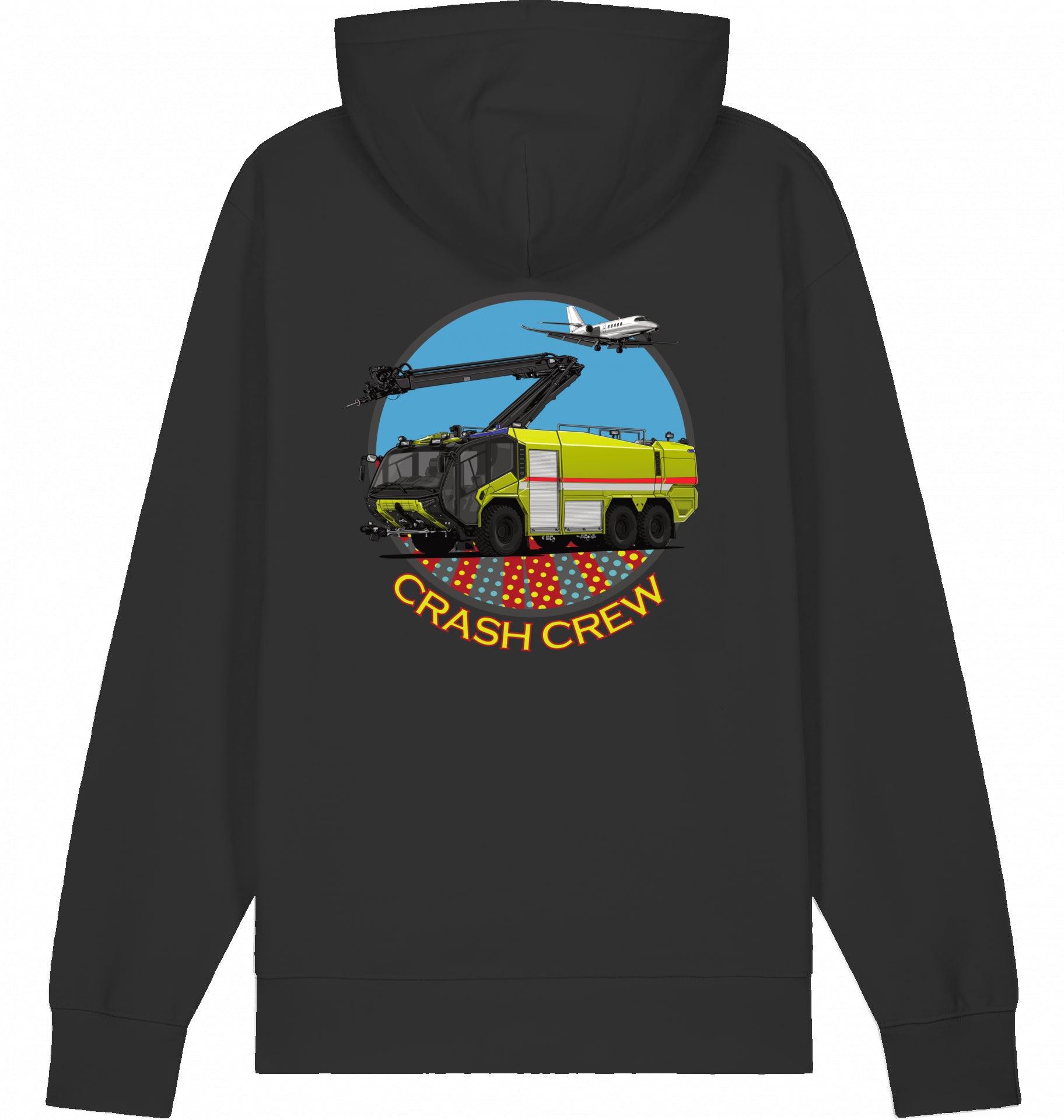 Aviation Airport Fire Rescue ARFF Crash Crew Hoodie Black für Piloten, Crews, Kinder & Planespotter made by SUPERSONIC aero 4U
