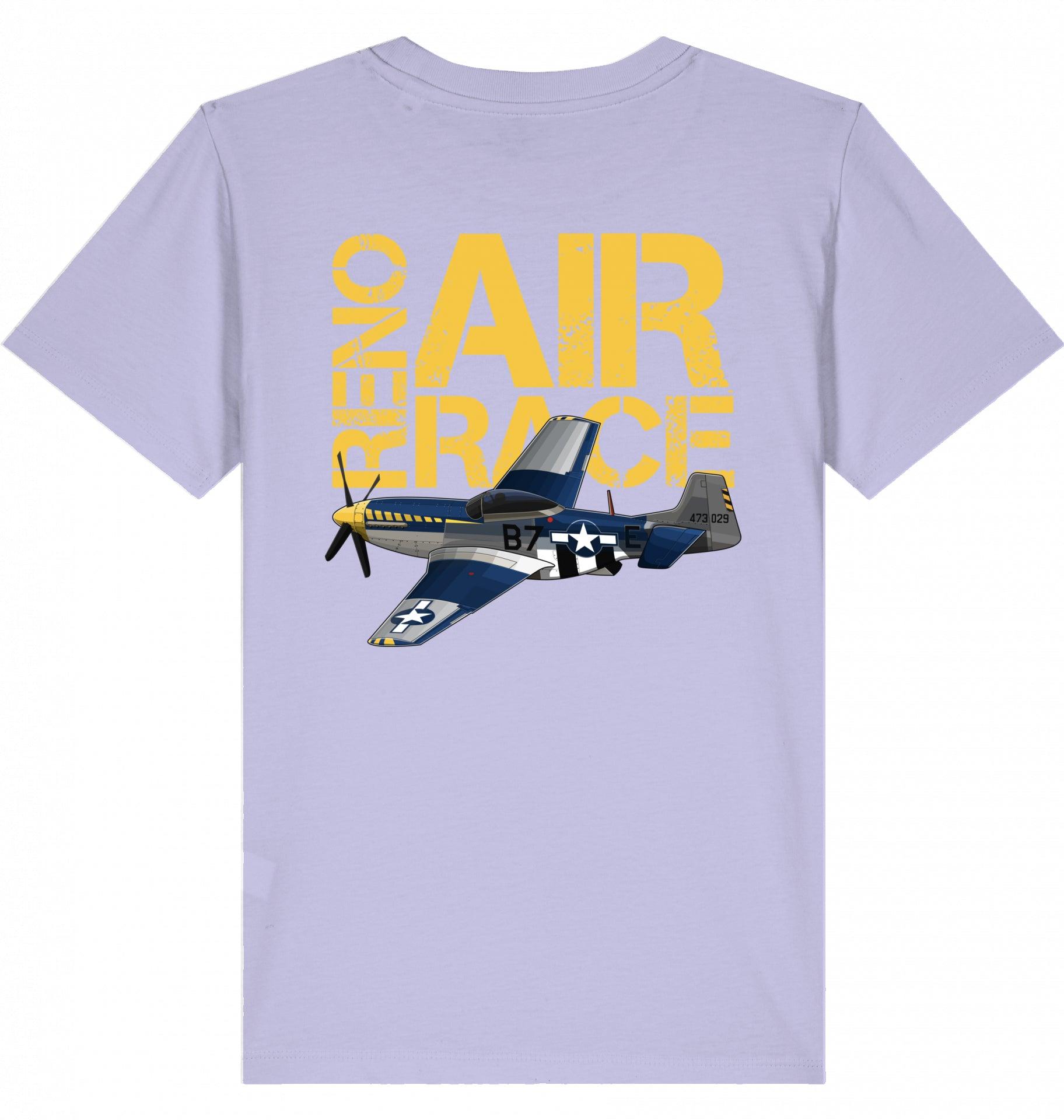 Aviation Kids Aviation T-Shirt "Reno Air Race Mustang P-51" 2.0 Lavender für Piloten, Crews, Kinder & Planespotter made by SUPERSONIC aero 4U