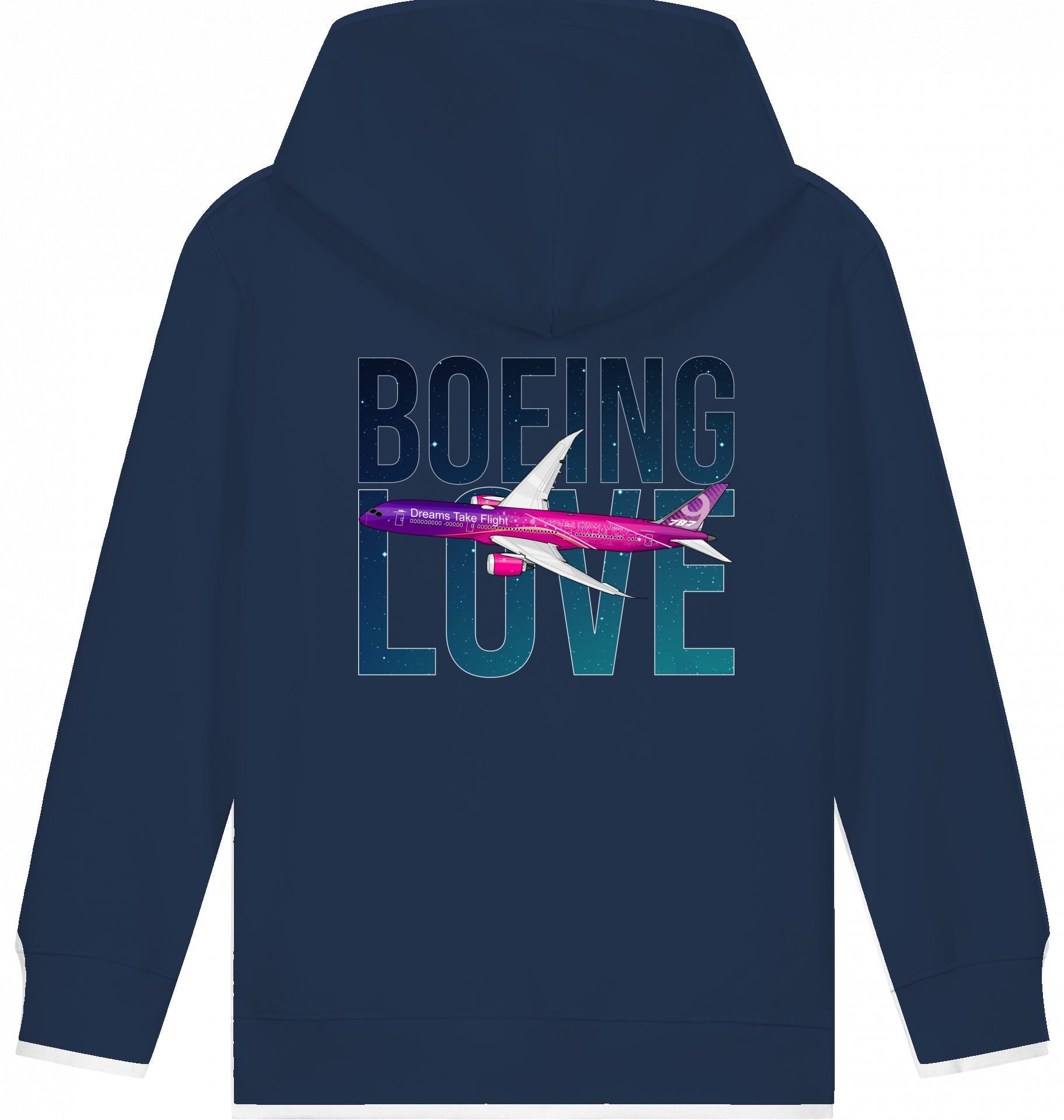 Aviation Kids Hoodie Boeing Love 787 Dreamliner French Navy für Piloten, Crews, Kinder & Planespotter made by SUPERSONIC aero 4U