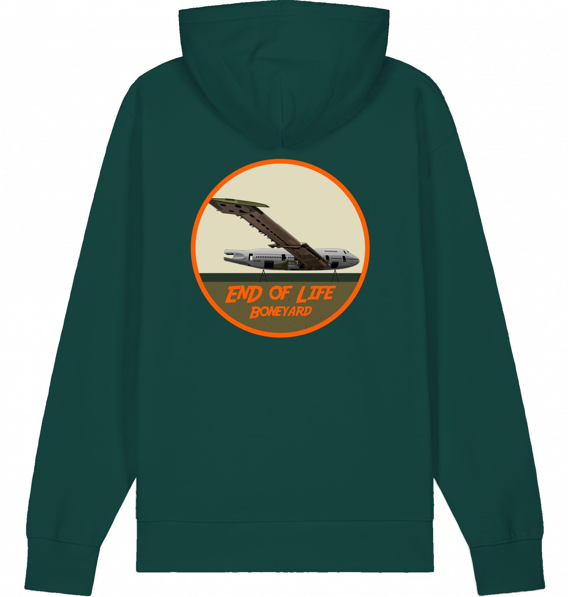 Aviation Flugzeug Hoodie Boeing 747 Jumbojet Boneyard Glazed Green für Piloten, Crews, Kinder & Planespotter made by SUPERSONIC aero 4U