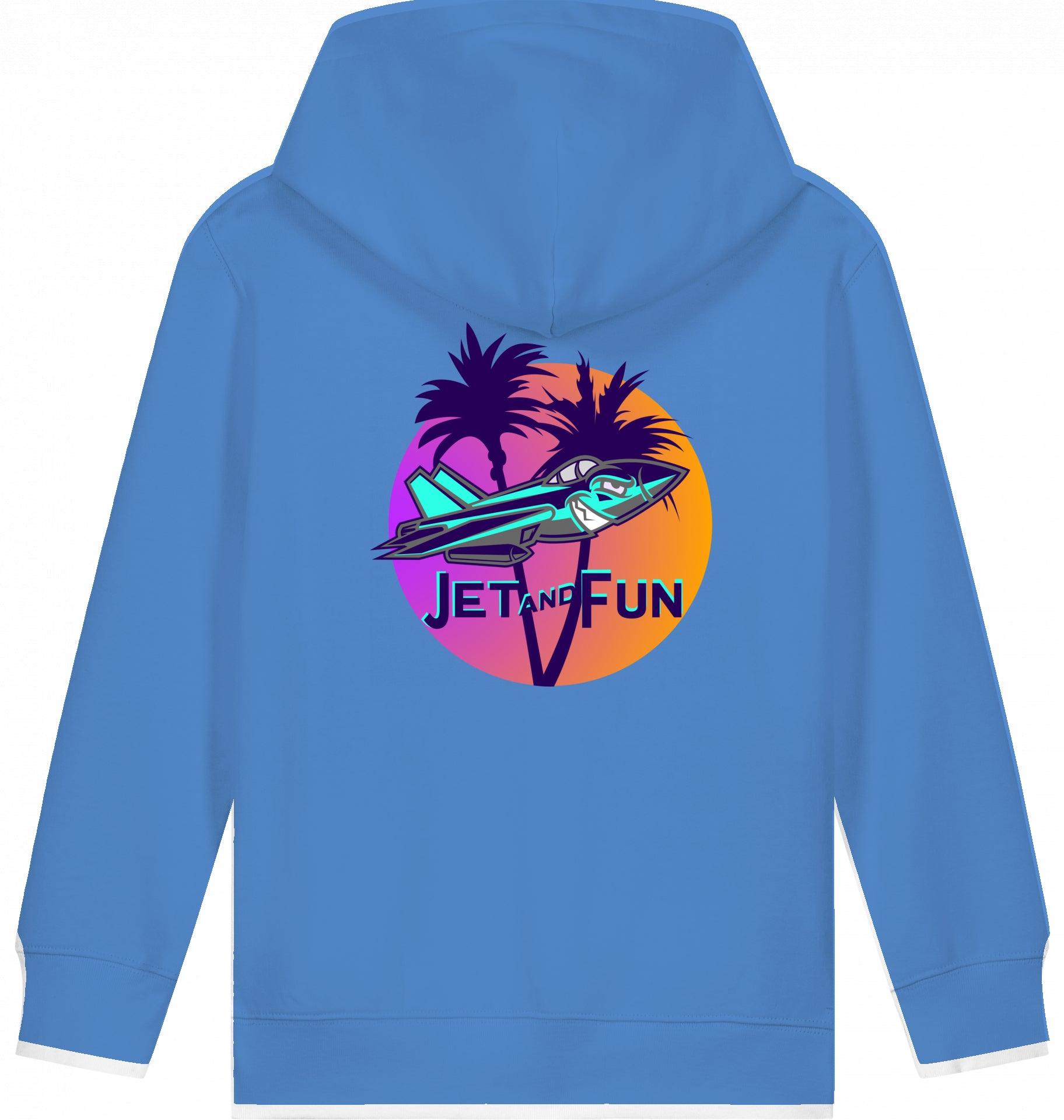 Aviation Kids Aviation Flugzeug Hoodie "Jet and Fun" Bright Blue für Piloten, Crews, Kinder & Planespotter made by SUPERSONIC aero 4U
