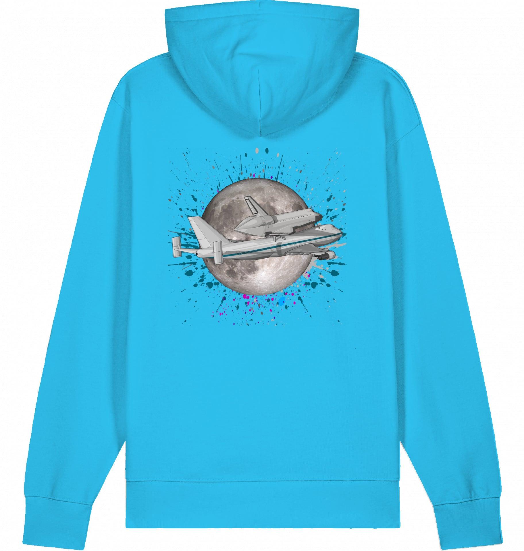 Aviation Flugzeug Hoodie Boeing 747 NASA Shuttle Transporter Aqua Blue für Piloten, Crews, Kinder & Planespotter made by SUPERSONIC aero 4U