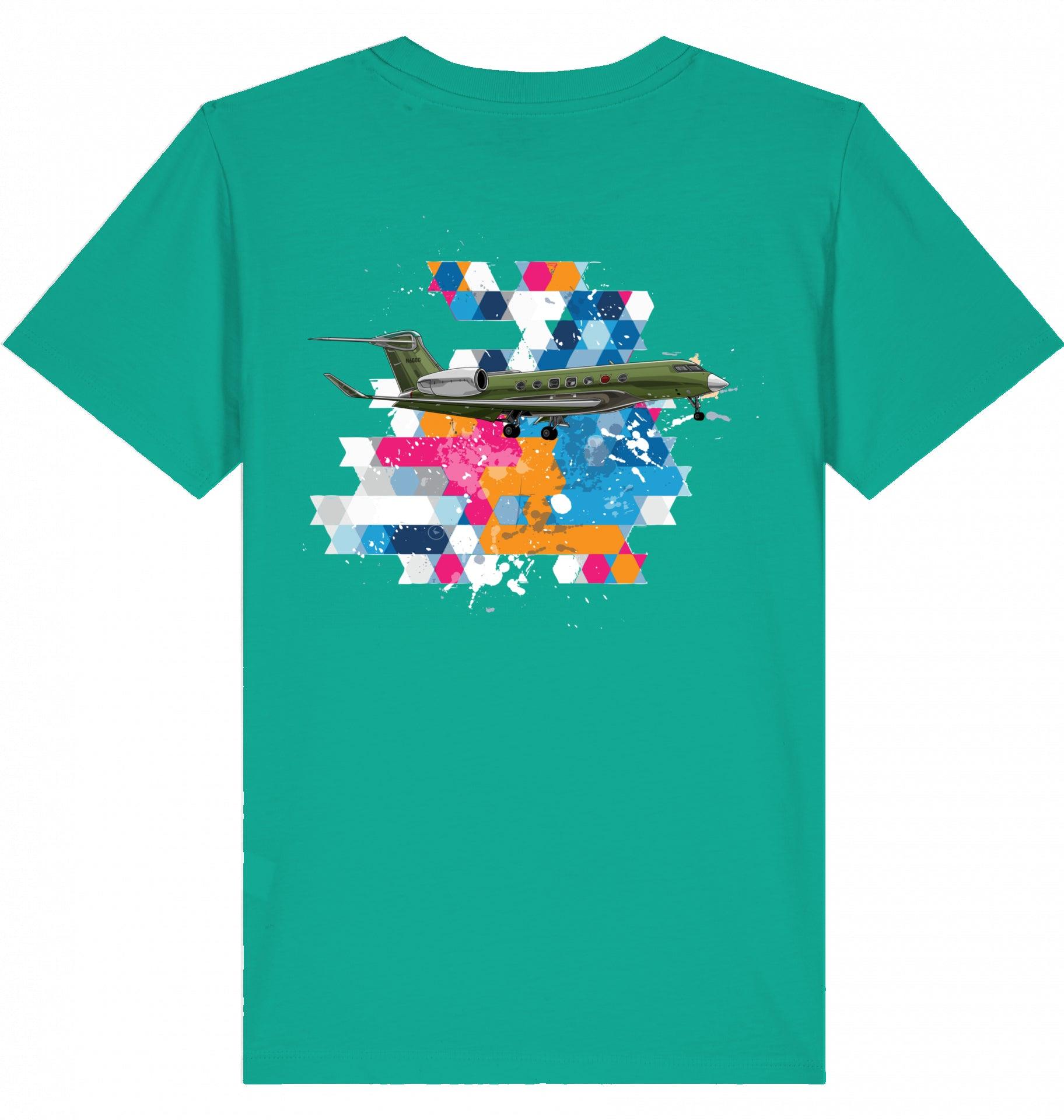 Aviation Kids Aviation T-Shirt Gulfstream G500/600 Business Jet 2.0 Go Green für Piloten, Crews, Kinder & Planespotter made by SUPERSONIC aero 4U