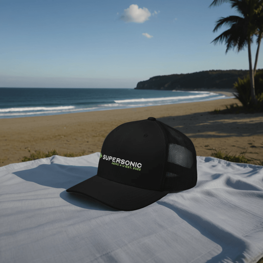 Aviation Trucker Cap "Supersonic" green Round Cap Visor für Piloten, Crews, Kinder & Planespotter made by SUPERSONIC aero 4U