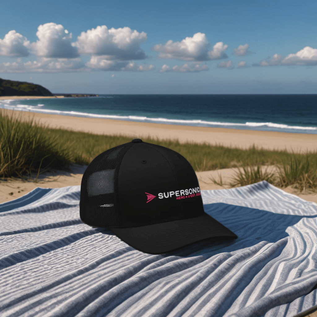 Aviation Trucker Cap "Supersonic" pink Round Cap Visor für Piloten, Crews, Kinder & Planespotter made by SUPERSONIC aero 4U