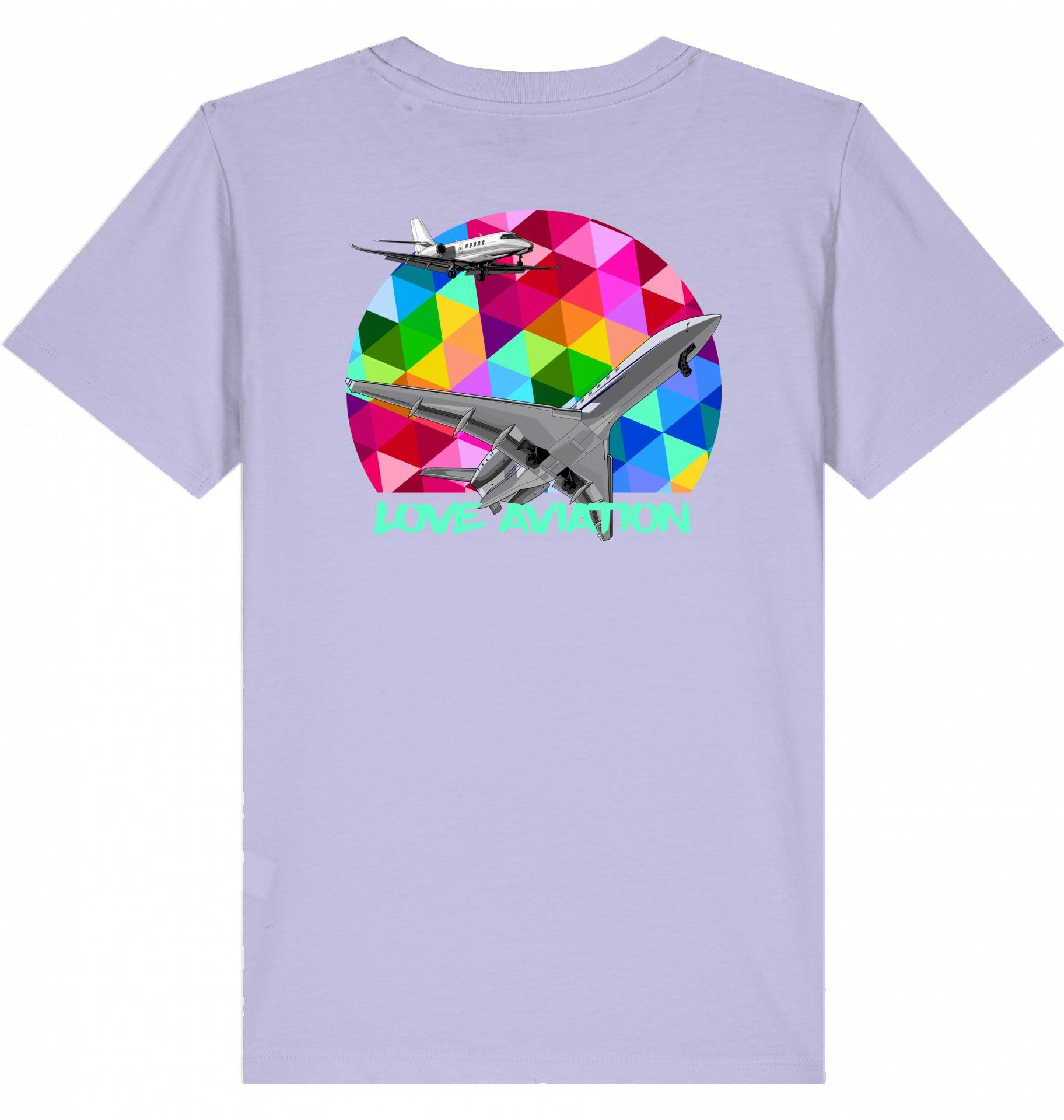Aviation Kids Aviation T-Shirt "Love Aviation" Flugzeuge 2.0 Lavender für Piloten, Crews, Kinder & Planespotter made by SUPERSONIC aero 4U