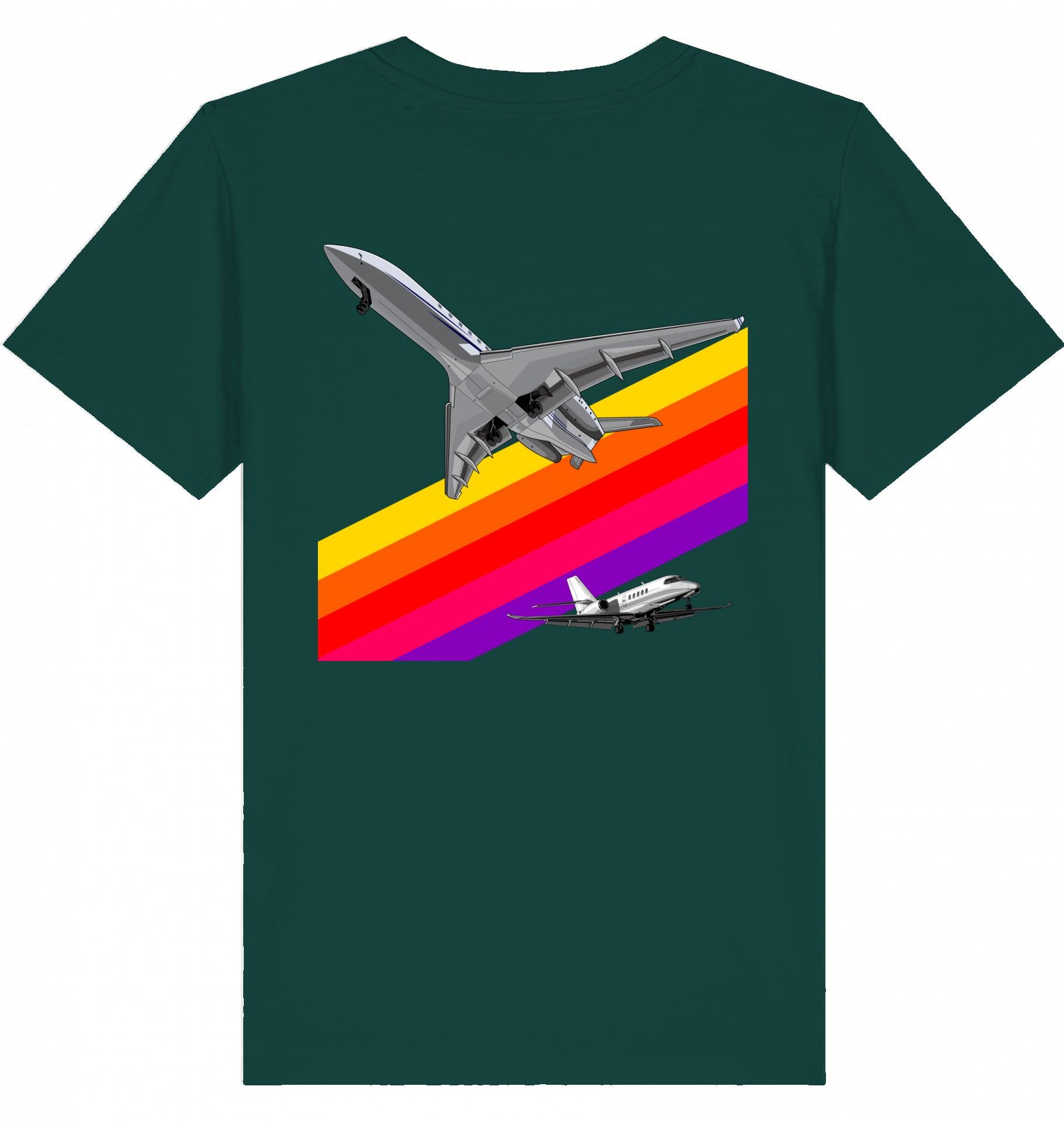 Aviation Kids Aviation T-Shirt "VHS 80ies Style - Business Aviation" 2.0 Glazed Green für Piloten, Crews, Kinder & Planespotter made by SUPERSONIC aero 4U