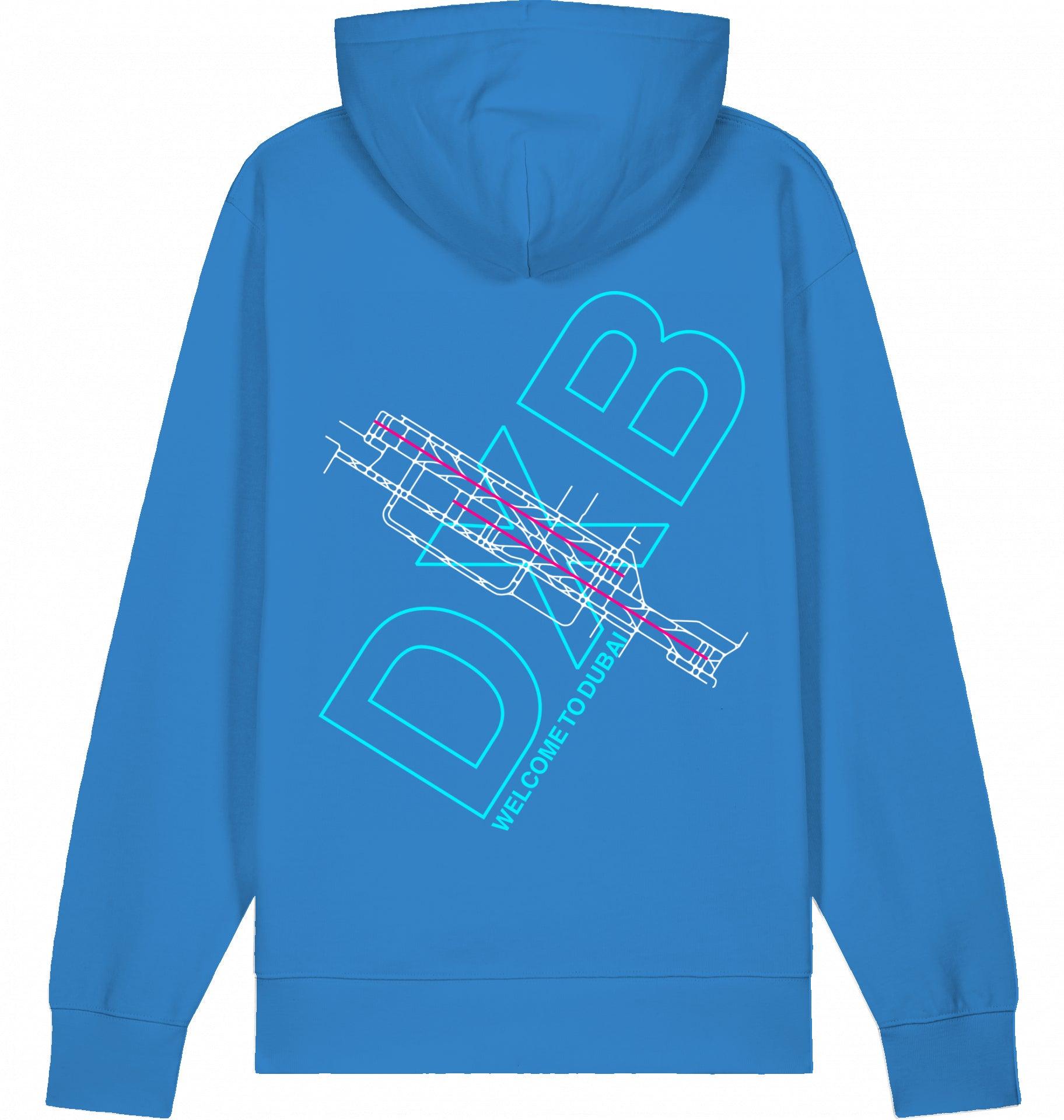 Aviation Dubai DXB Airport Hoodie 2.0 Mindful Blue für Piloten, Crews, Kinder & Planespotter made by SUPERSONIC aero 4U