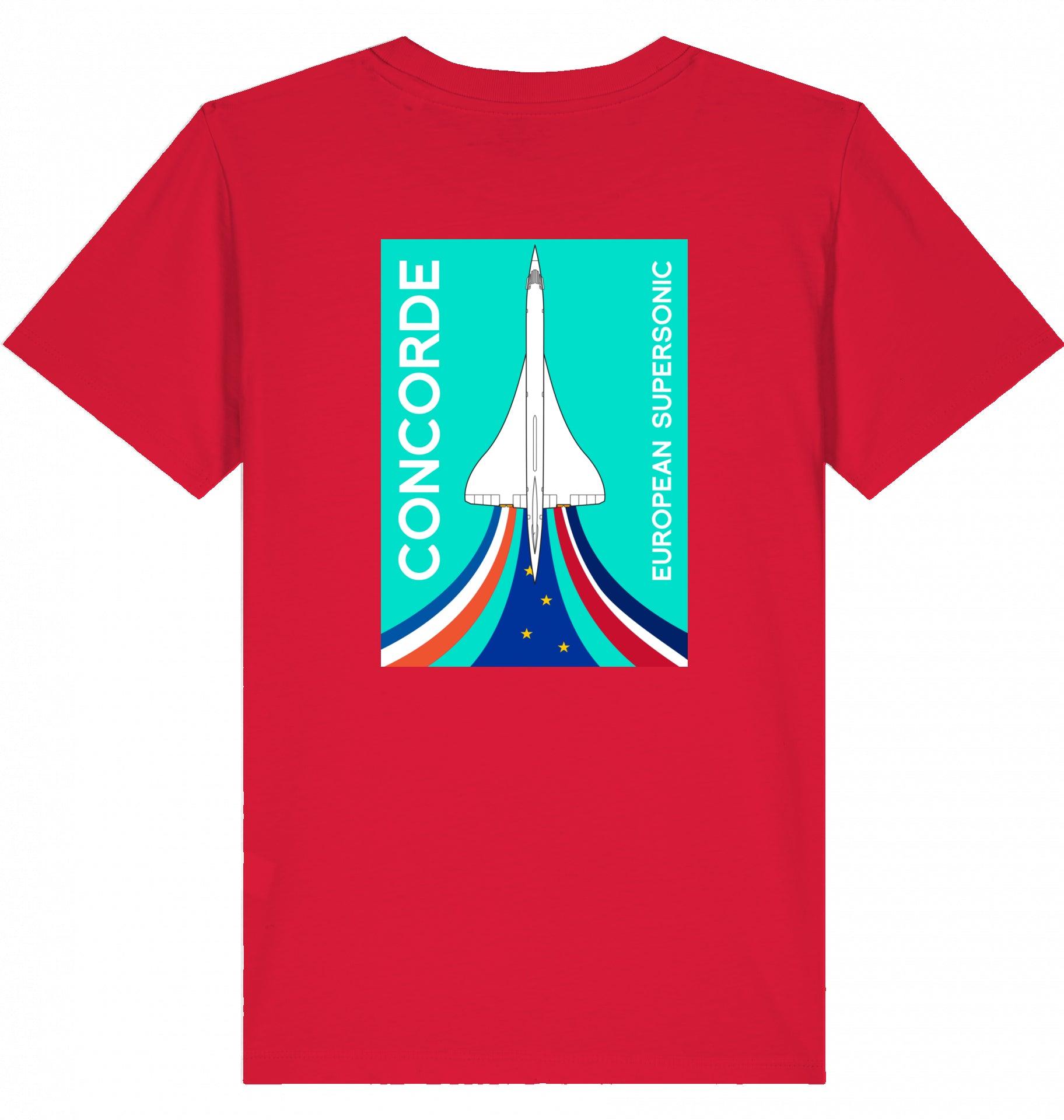 Aviation Kids Aviation T-Shirt "Concorde European Supersonic Aircraft", Concorde Flugzeug Tshirt Kinder, Überschallflugzeug Tshirt, made by SUPERSONIC aero 4U