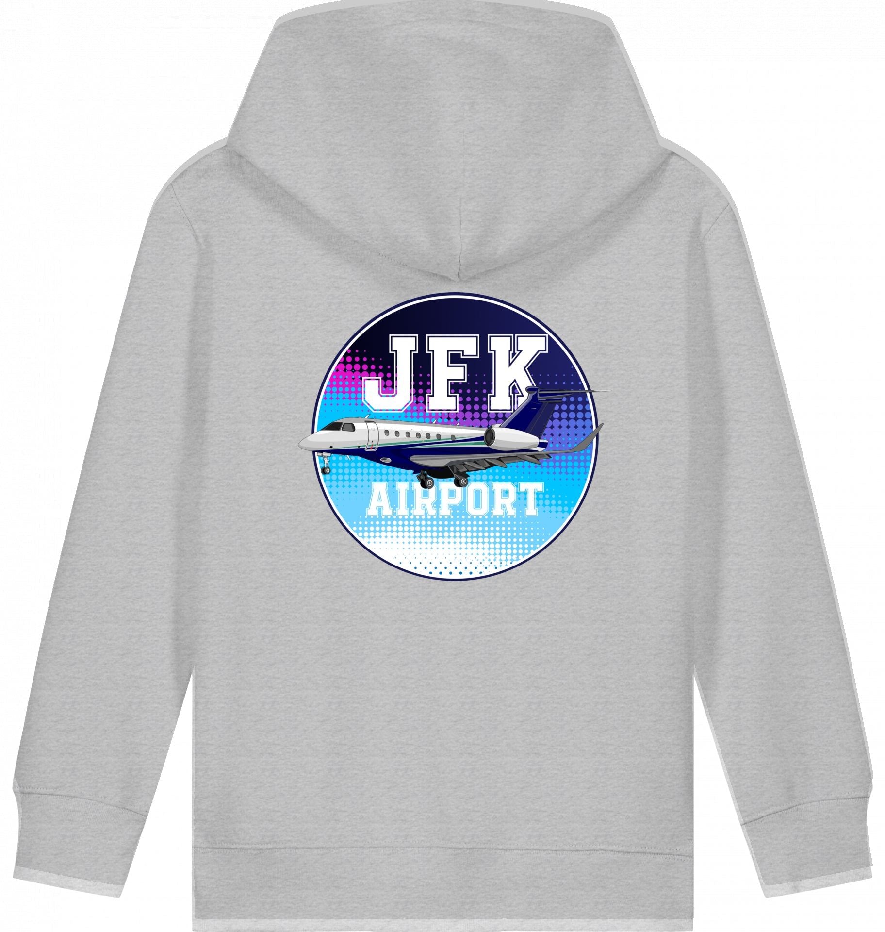 Aviation Kids Flugzeug Hoodie Embraer Praetor 600 JFK Heather Grey für Piloten, Crews, Kinder & Planespotter made by SUPERSONIC aero 4U