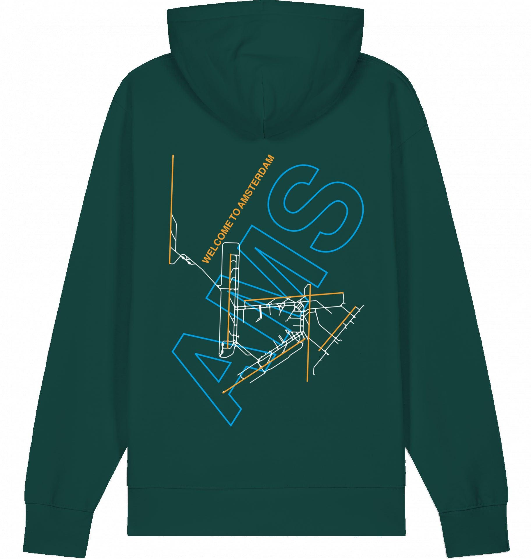 Aviation Amsterdam AMS Airport Hoodie 2.0 Glazed Green für Piloten, Crews, Kinder & Planespotter made by SUPERSONIC aero 4U