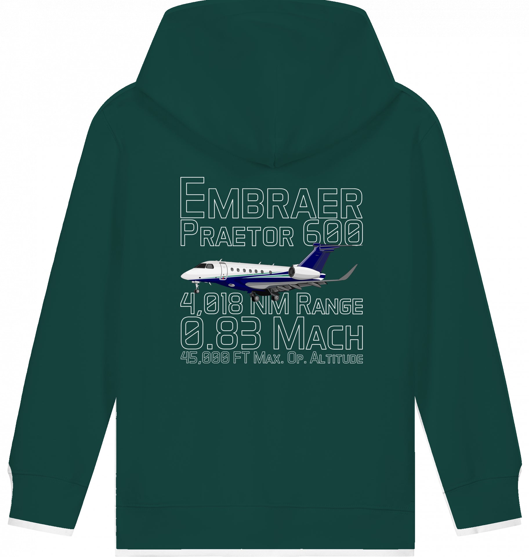 Aviation Kids Hoodie Embraer 600 Praetor Datas für Piloten, Crews, Kinder & Planespotter made by SUPERSONIC aero 4U