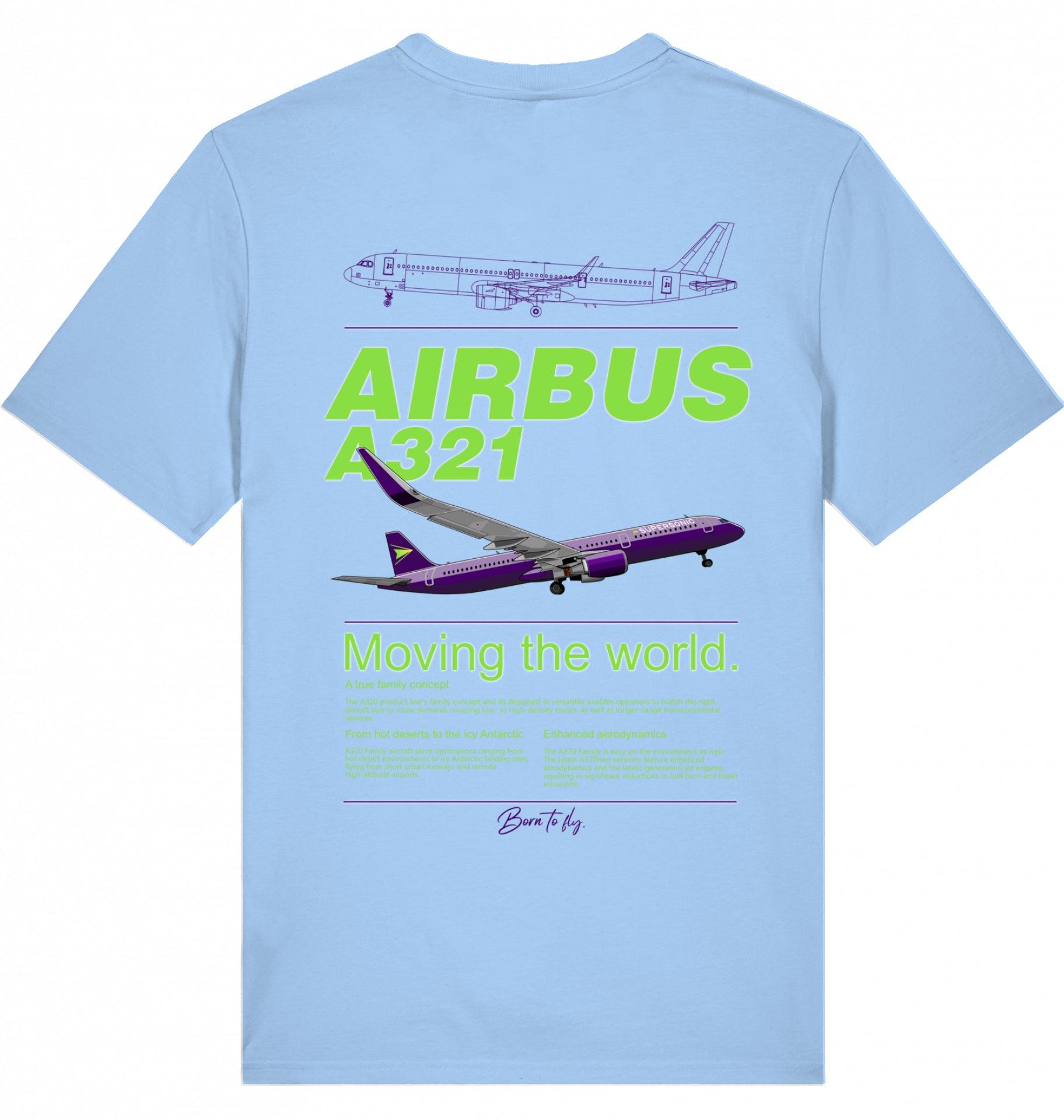 Aviation Flugzeug T-Shirt Airbus A321 Neo Airliner Blue Soul für Piloten, Crews, Kinder & Planespotter made by SUPERSONIC aero 4U
