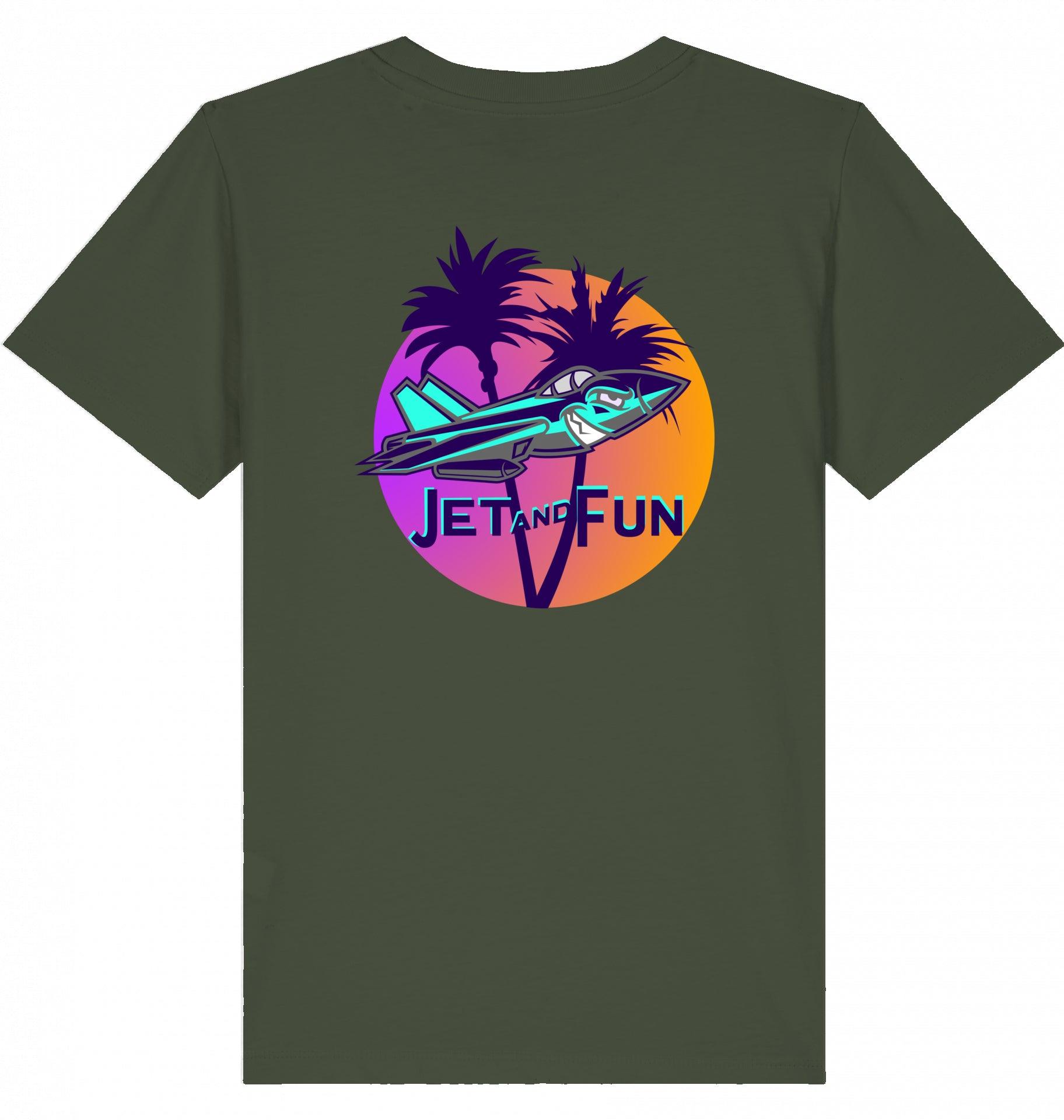 Aviation Kids Aviation T-Shirt "Jet and Fun" Flugzeug 2.0 Khaki für Piloten, Crews, Kinder & Planespotter made by SUPERSONIC aero 4U