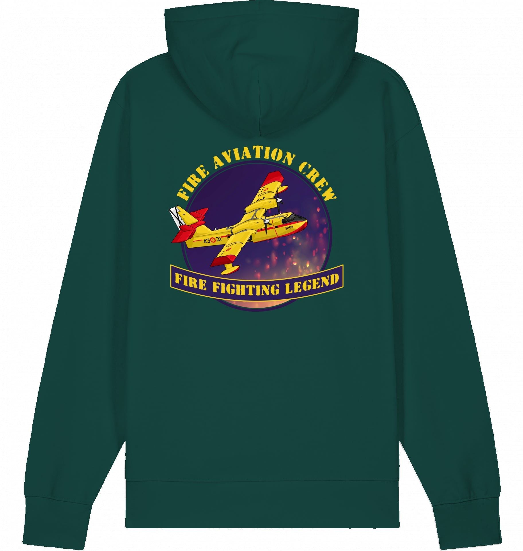 Aviation Flugzeug Hoodie CL-412 Fire Fighting Legend Glazed Green für Piloten, Crews, Kinder & Planespotter made by SUPERSONIC aero 4U