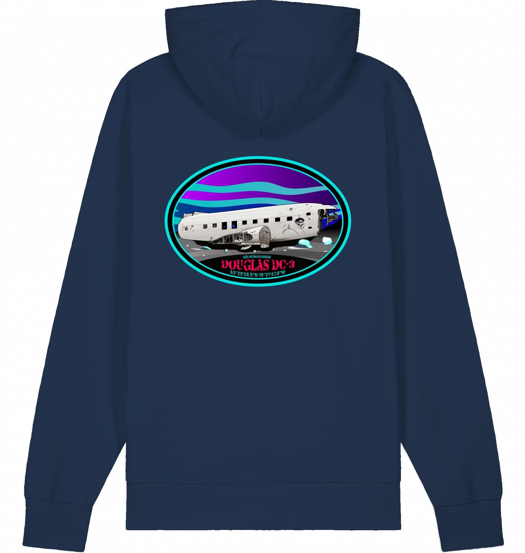 Aviation Flugzeug Hoodie - DC-3 Aircraft Wreck - Sólheimansandur - Iceland French Navy für Piloten, Crews, Kinder & Planespotter made by SUPERSONIC aero 4U