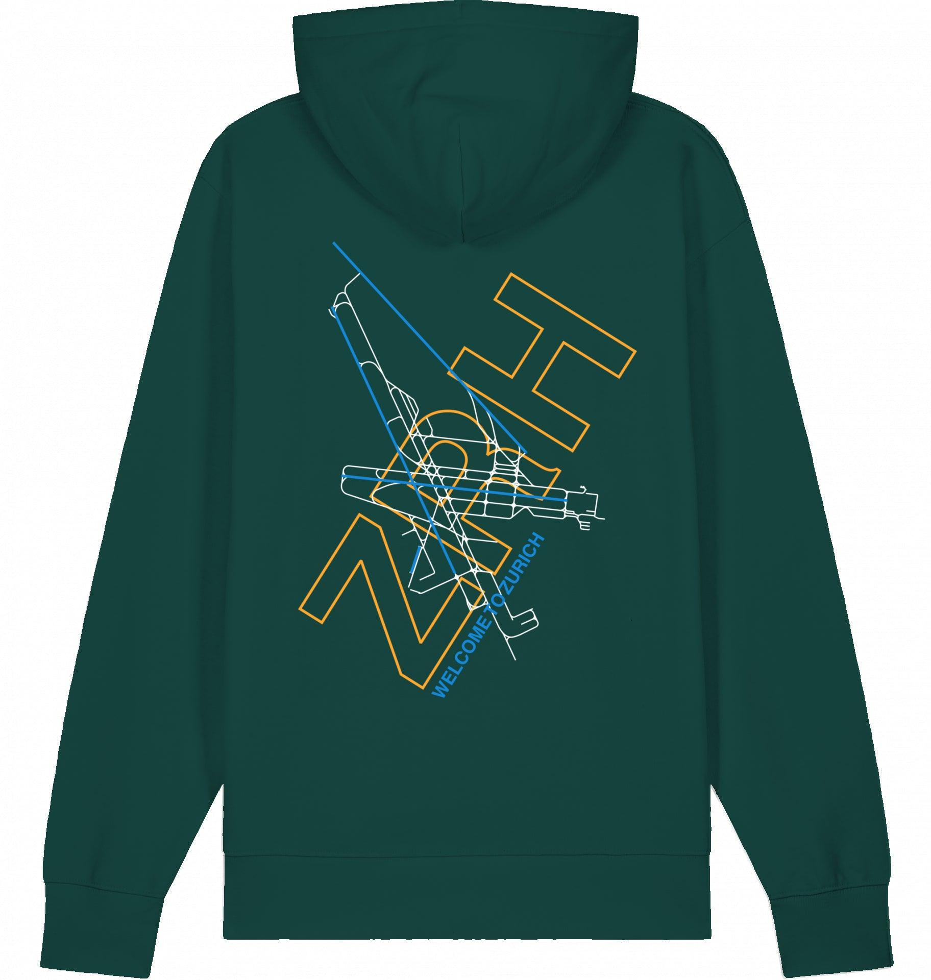 Aviation Zurich ZRH Airport Hoodie 2.0 Glazed Green für Piloten, Crews, Kinder & Planespotter made by SUPERSONIC aero 4U