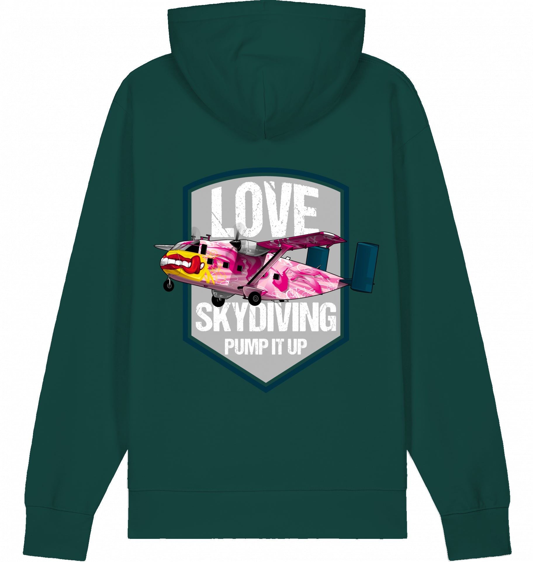 Aviation Flugzeug Hoodie Short SC-7 Skyvan Sky Diving Glazed Green für Piloten, Crews, Kinder & Planespotter made by SUPERSONIC aero 4U