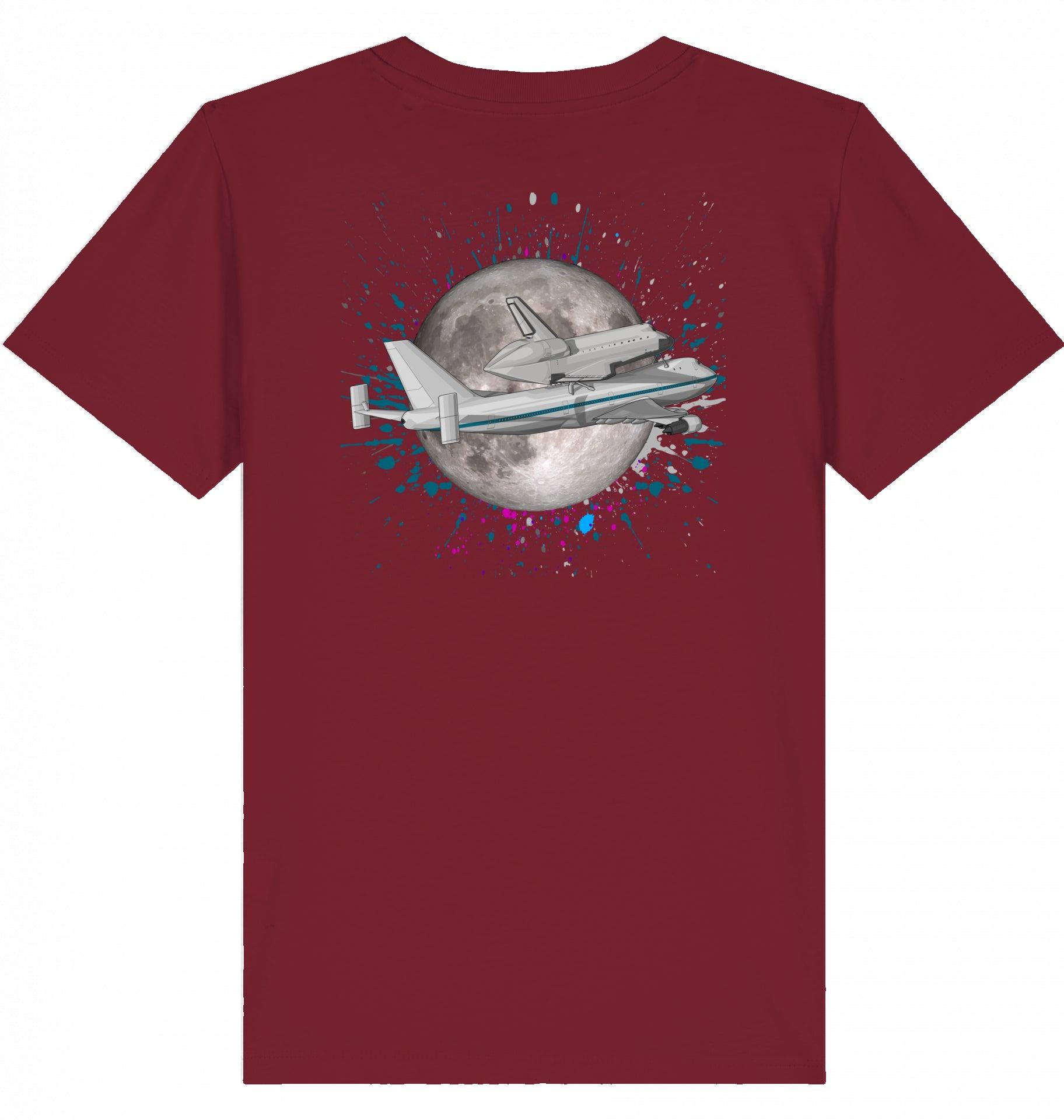 Aviation Kids Aviation T-Shirt Boeing 747 NASA Space Shuttle Transporter 2.0 Burgundy für Piloten, Crews, Kinder & Planespotter made by SUPERSONIC aero 4U