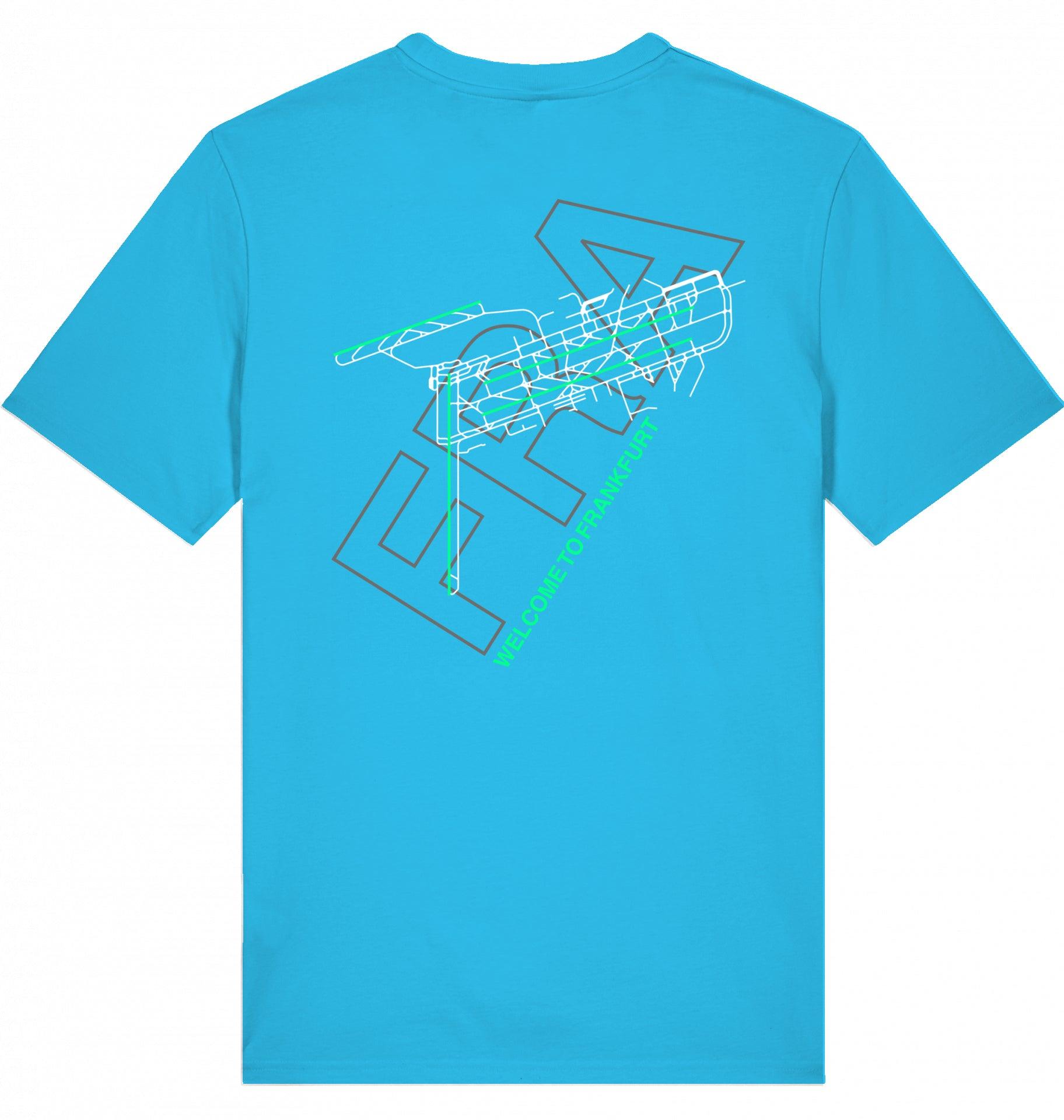 Aviation Airport T-Shirt "Frankfurt FRA Airportcode" Aqua Blue für Piloten, Crews, Kinder & Planespotter made by SUPERSONIC aero 4U