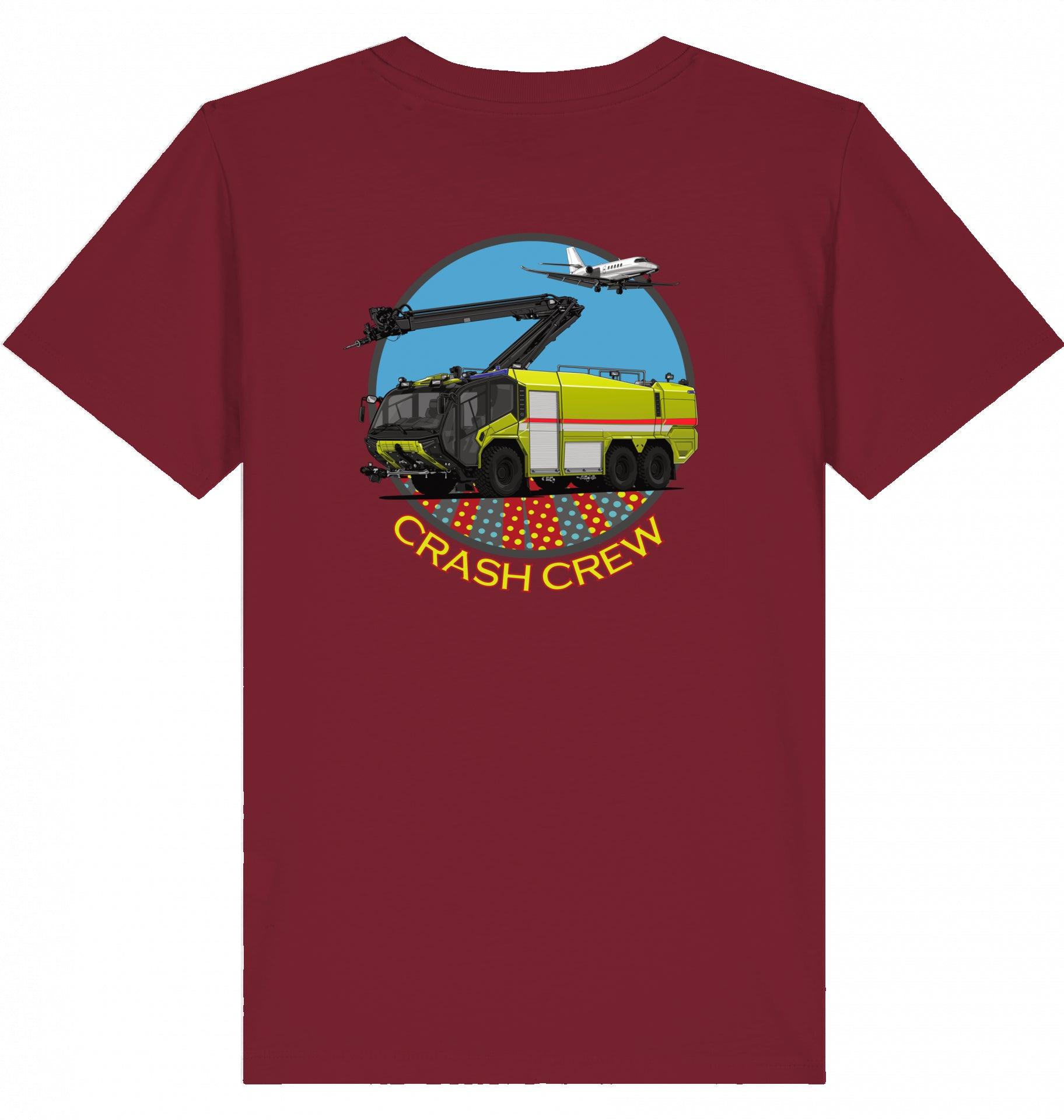 Aviation Kids Aviation T-Shirt "Airport Rescue Fire Fighting ARFF" 2.0 Burgundy für Piloten, Crews, Kinder & Planespotter made by SUPERSONIC aero 4U
